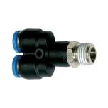 Riegler 109611.Push-in Y-fitting »Blue Series«, rotating, R 1/4 o.