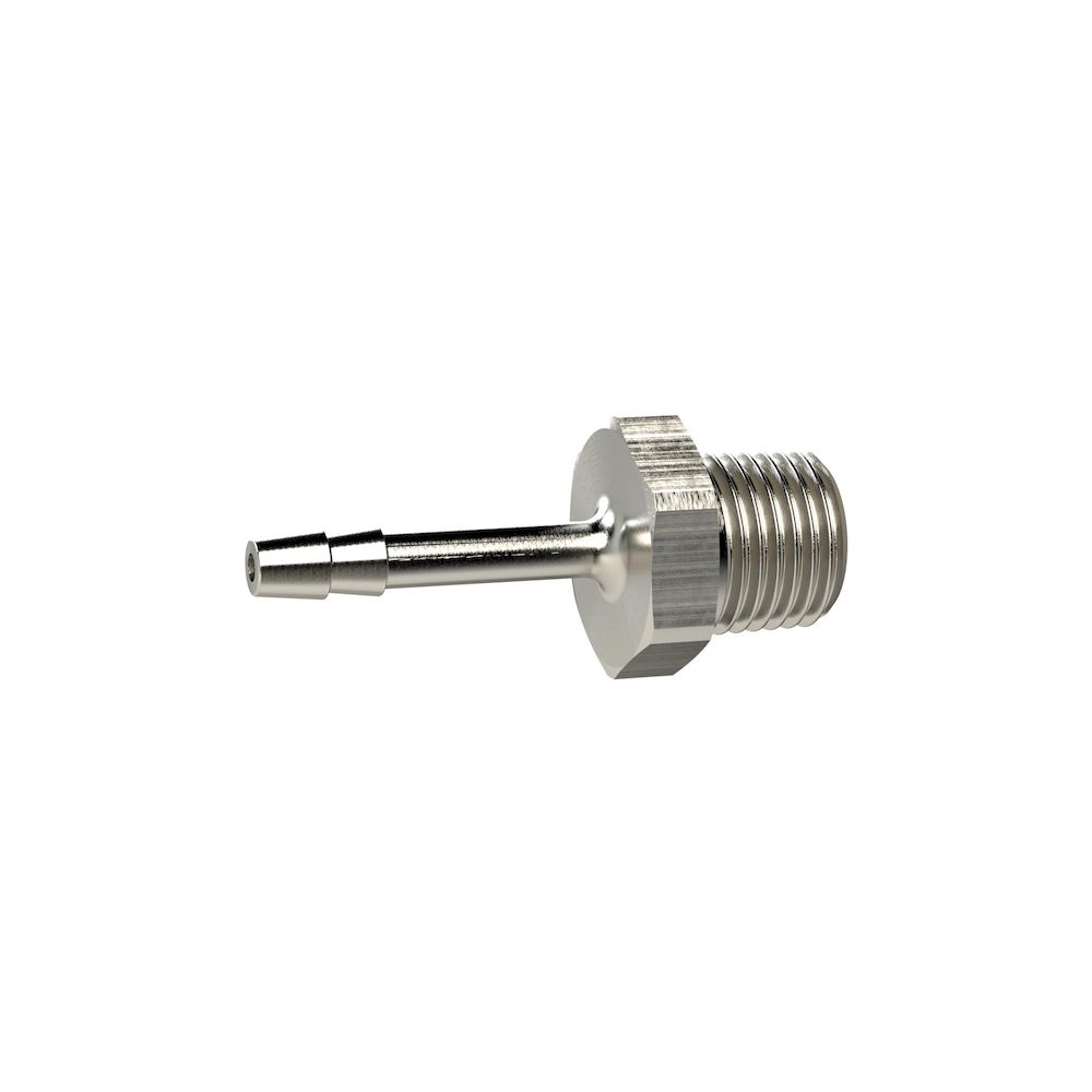 Riegler 134196.Screw-in hose connector, R 3/8 o., for hose I.D. 4, AF 19