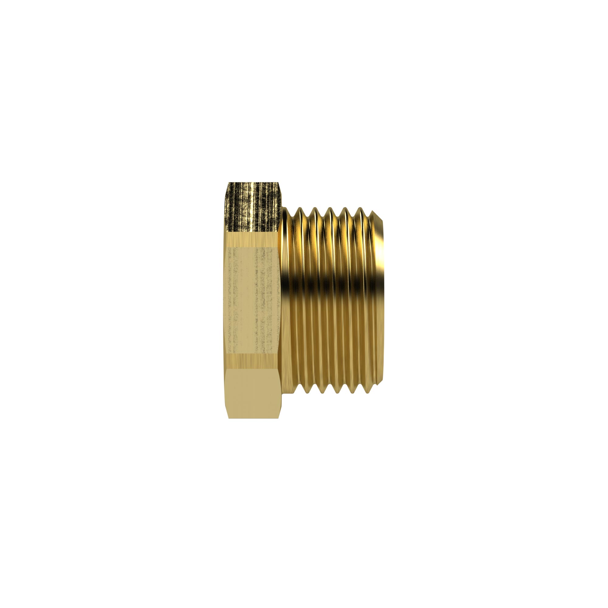 Reduziernippel kurz, G 3 a., G 1 1/2 i., SW 95, Messing - Riegler 134465