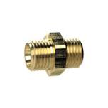 Riegler 134485.Double threaded nipple, G 3/8 o. left, G 3/8 o. left, AF 19 Brass