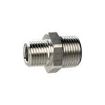 Riegler 134802.Double threaded nipple, R 1 1/4 o., R 3/4 o., nickel-plated brass