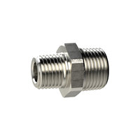 Riegler 134793.Double threaded nipple, R 1/2 o., R 3/4 o., nickel-plated brass