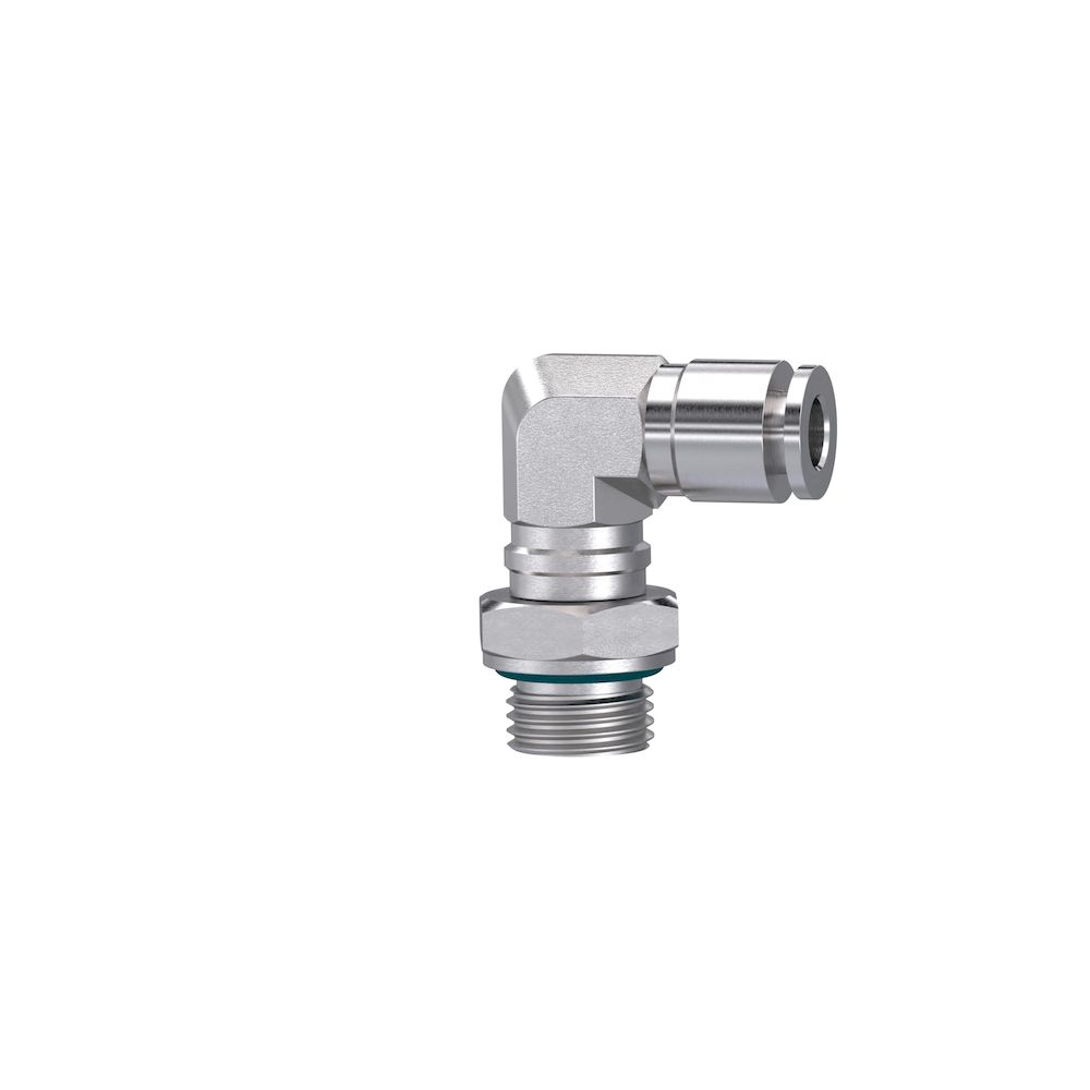 Riegler 135125.Push-in L-fitting, rotating, G 1/8 o., for hose exterior Ø 6 mm