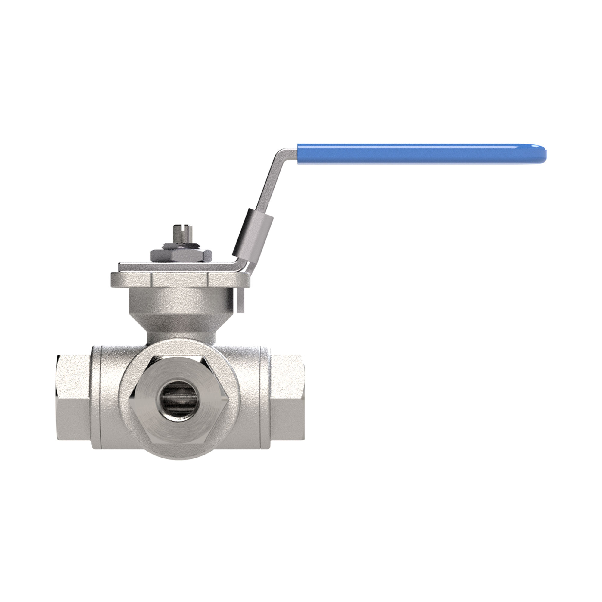 3-way ball valve, T-hole, Stainless steel 1.4408, G 2, DN 50 - Riegler 135935