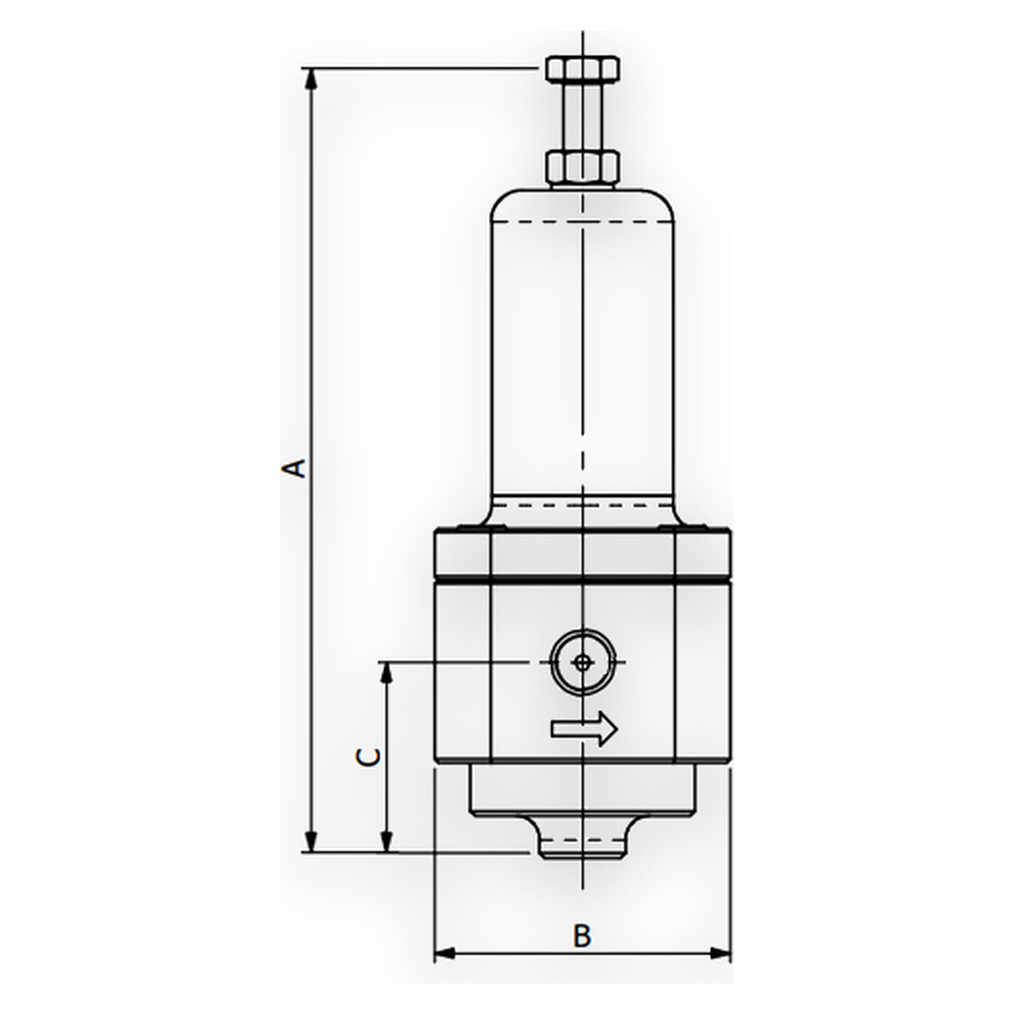 Stainless steel pressure regulator, 1.4404, G 1, 0.5 - 8 bar - Riegler 136430
