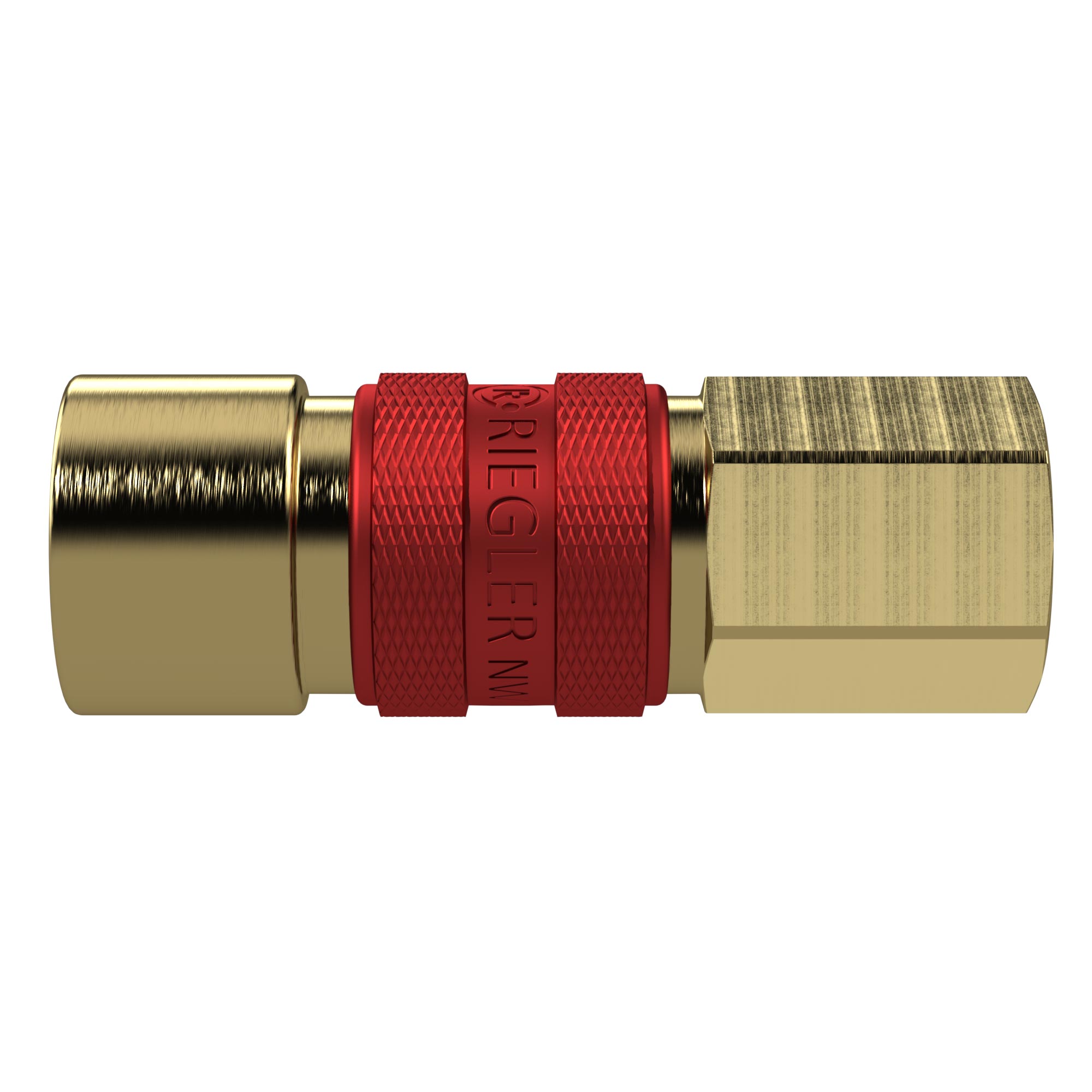 Captive quick-connect coupling I.D. 5, G 1/8 IT, red - Riegler 136993