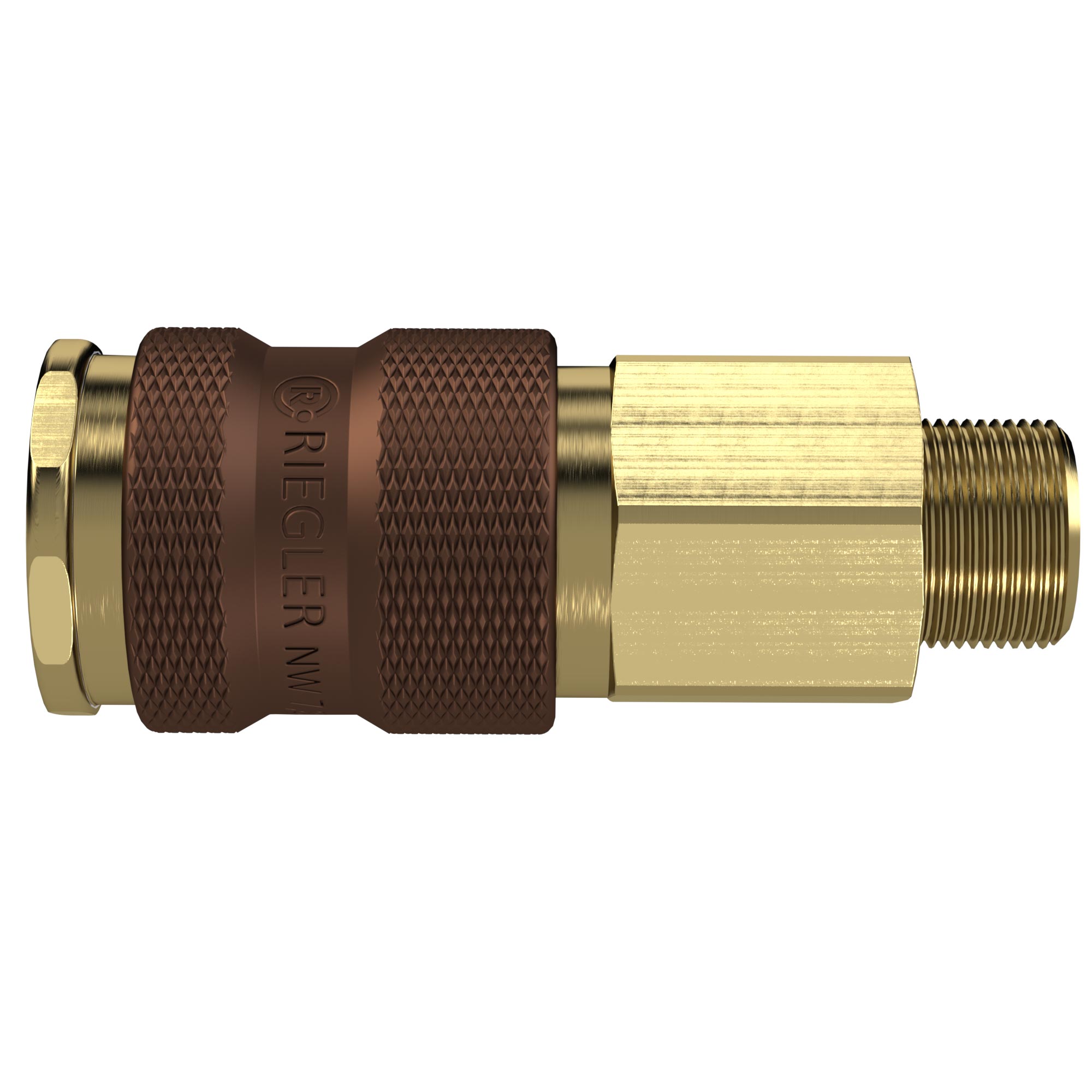 Captive quick-connect coupling I.D. 7.8, G 1/4 ET brown - Riegler 137433