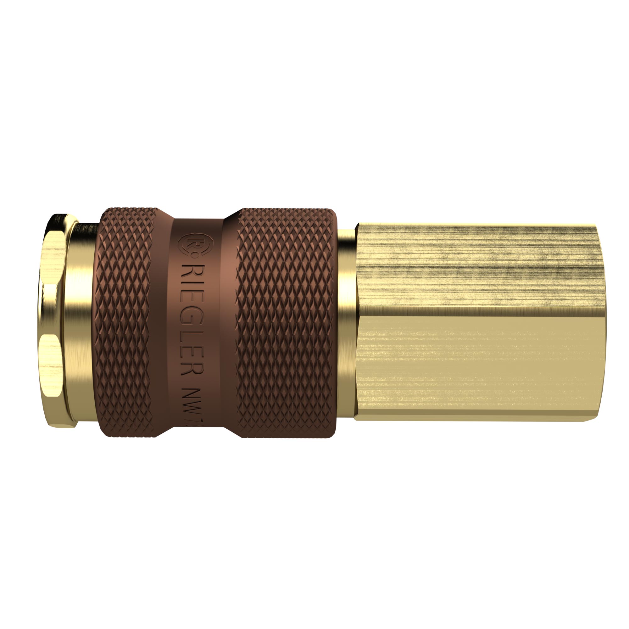 Captive quick-connect coupling I.D. 7.8, G 3/8 IT brown - Riegler 137557