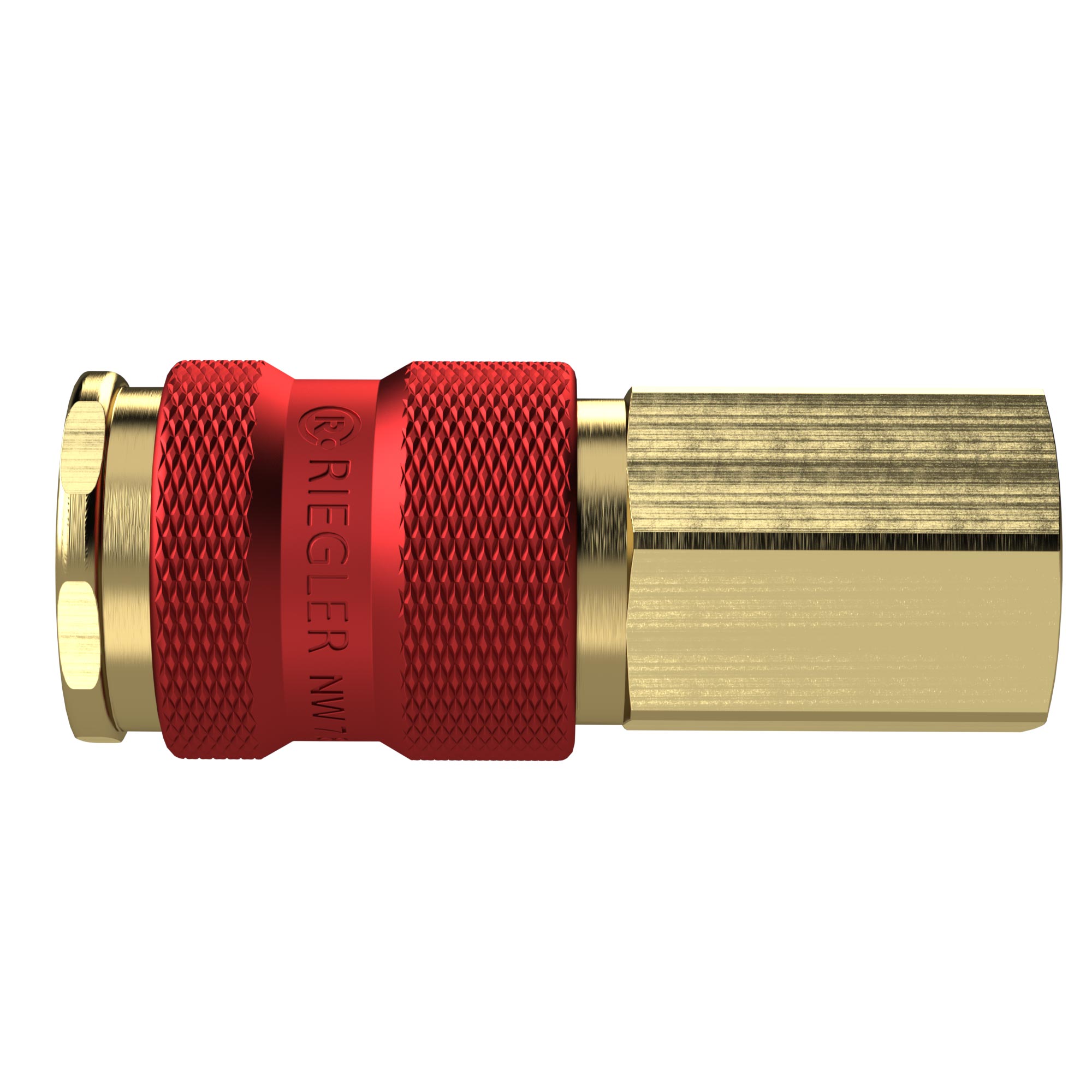 Captive quick-connect coupling I.D. 7.8, G 1/4 IT, red - Riegler 137560