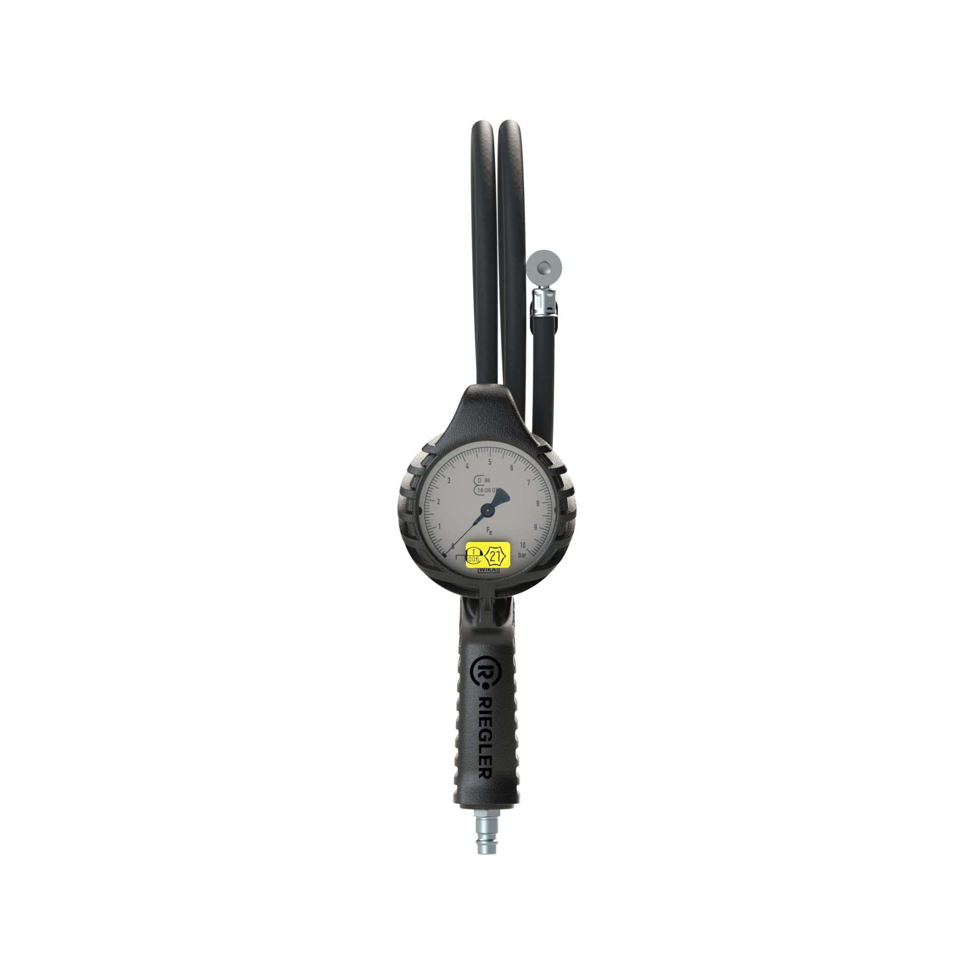 Stand.-Handreifenfüllmesser HS, Mano Ø 80 mm, geeicht, 0 - 12 bar - Riegler 137642