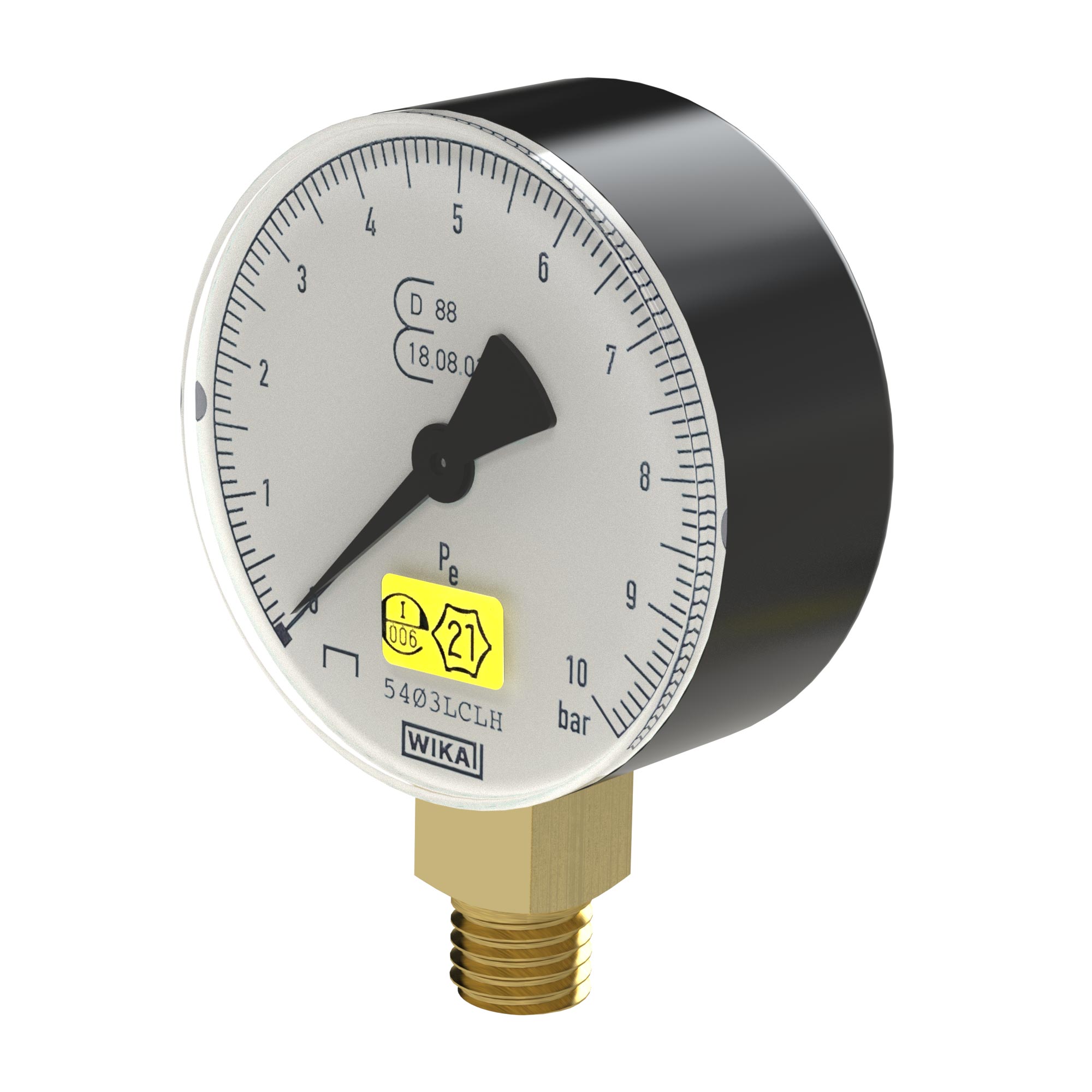 Pressure gauge Ø 63 mm, calibrated, G 1/4, connection bottom - Riegler 137688