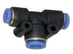 Riegler 109843.Push-in T-connector »Blue Series«, reducing, hose ext. Ø 2x12/1x8