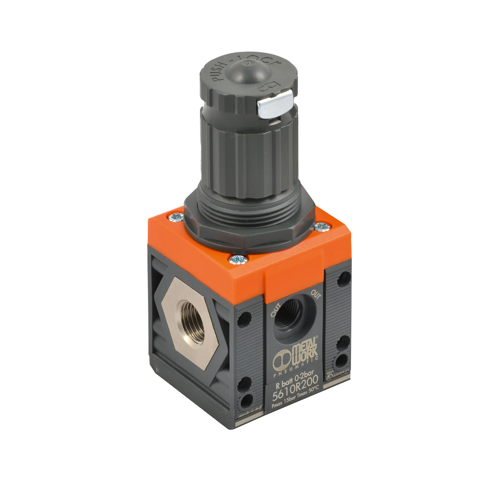 In-series regulator »SYNTESI«, size 2, w/o bush., 0…4 bar - Riegler 140027