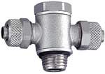 Riegler 110616.T-pivot fitting, O-ring, G 1/4 o., hose 6/4, nickel-plated brass