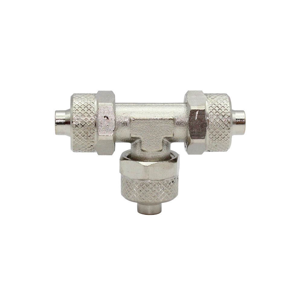Riegler 110604.T-connection, for hose 4/2 mm, AF 9, nickel-plated brass