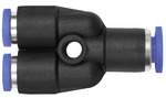 Riegler 148885.Push-in Y-connector »Blue Series« mini, red., hose exterior Ø 4/3