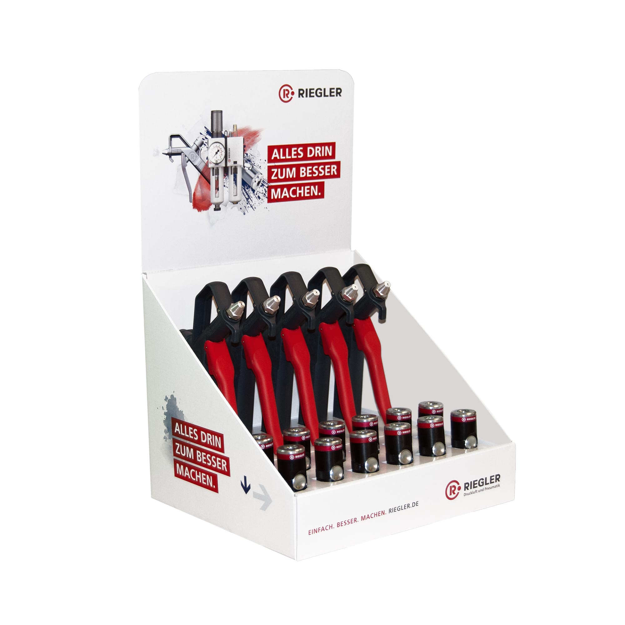 Display stand Pushbutton coupling / Blow guns Plastic standard - Riegler 144827
