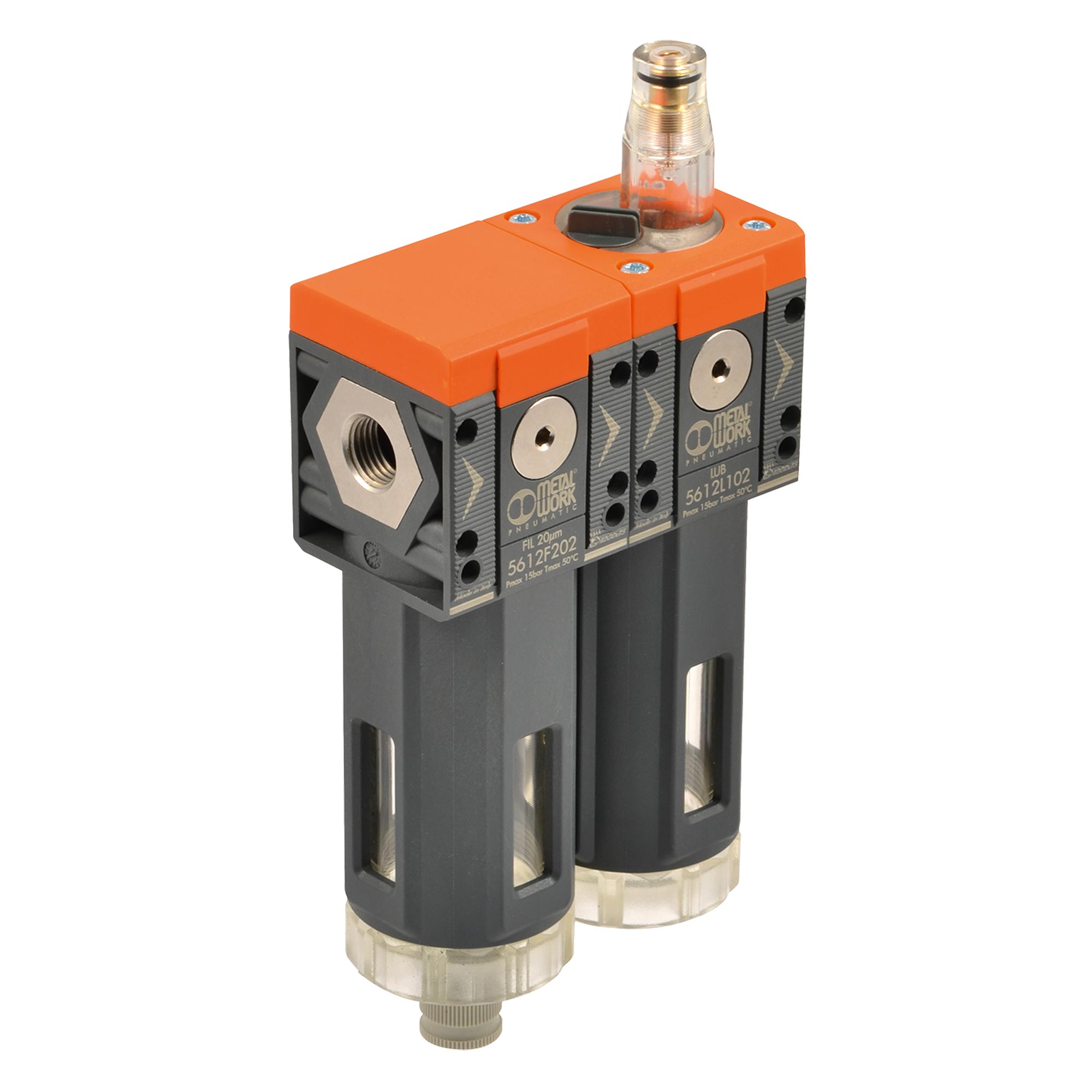 Filter + lubricator »SYNTESI«, size 1, G 1/8, 5 µm, RMSA - Riegler 145398