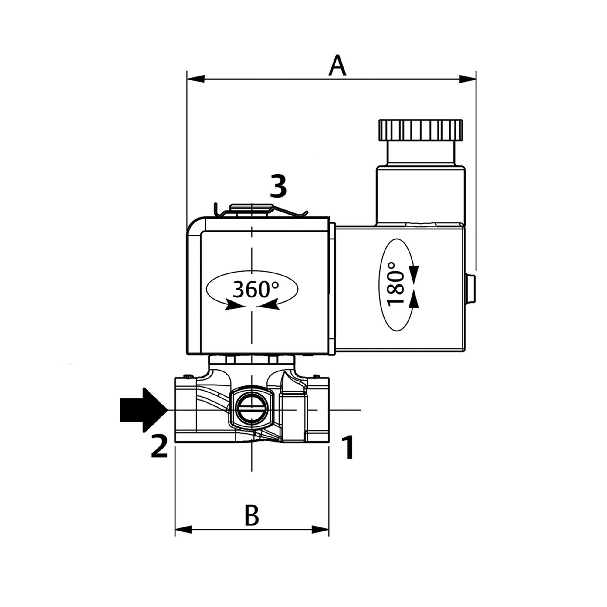 3/2-Wege-MV, MS, NC, direktg, 24V DC, FPM, G 1/8, PN 0-15bar - Riegler 145429