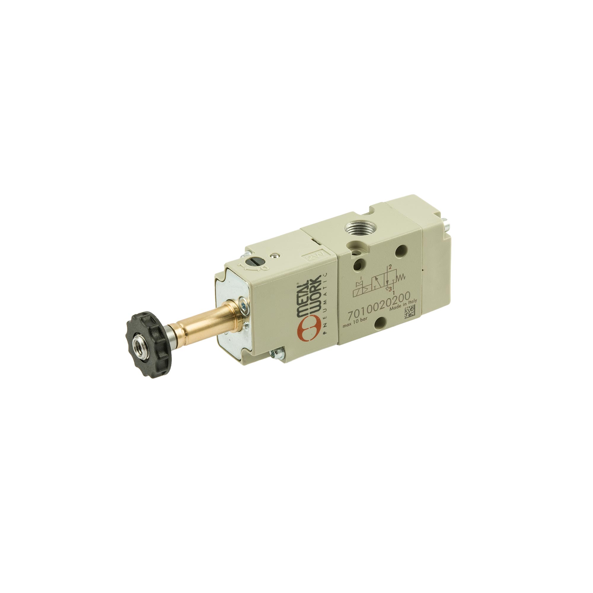 3/2-way valve, electropneumatic, monostable, G 1/4, NC - Riegler 145696