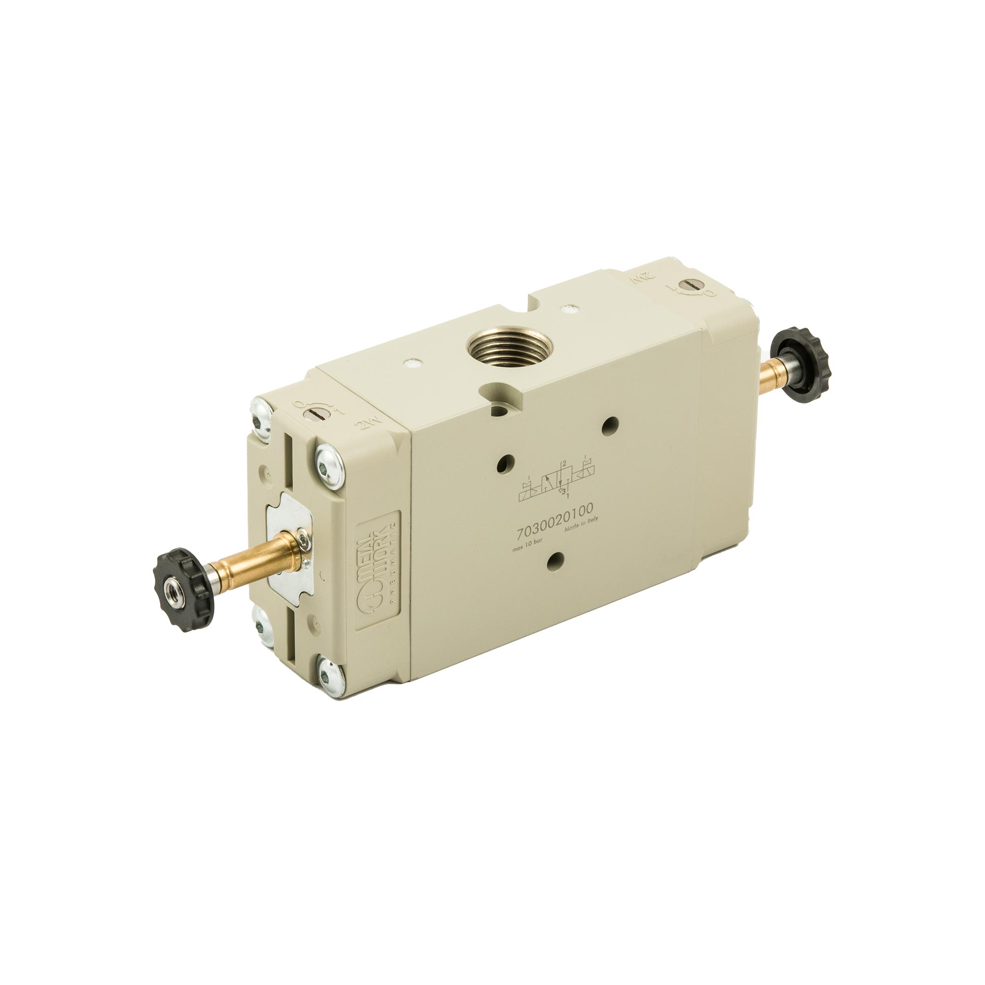 3/2-way valve, electropneumatic, bistable, G 1/2 - Riegler 145702
