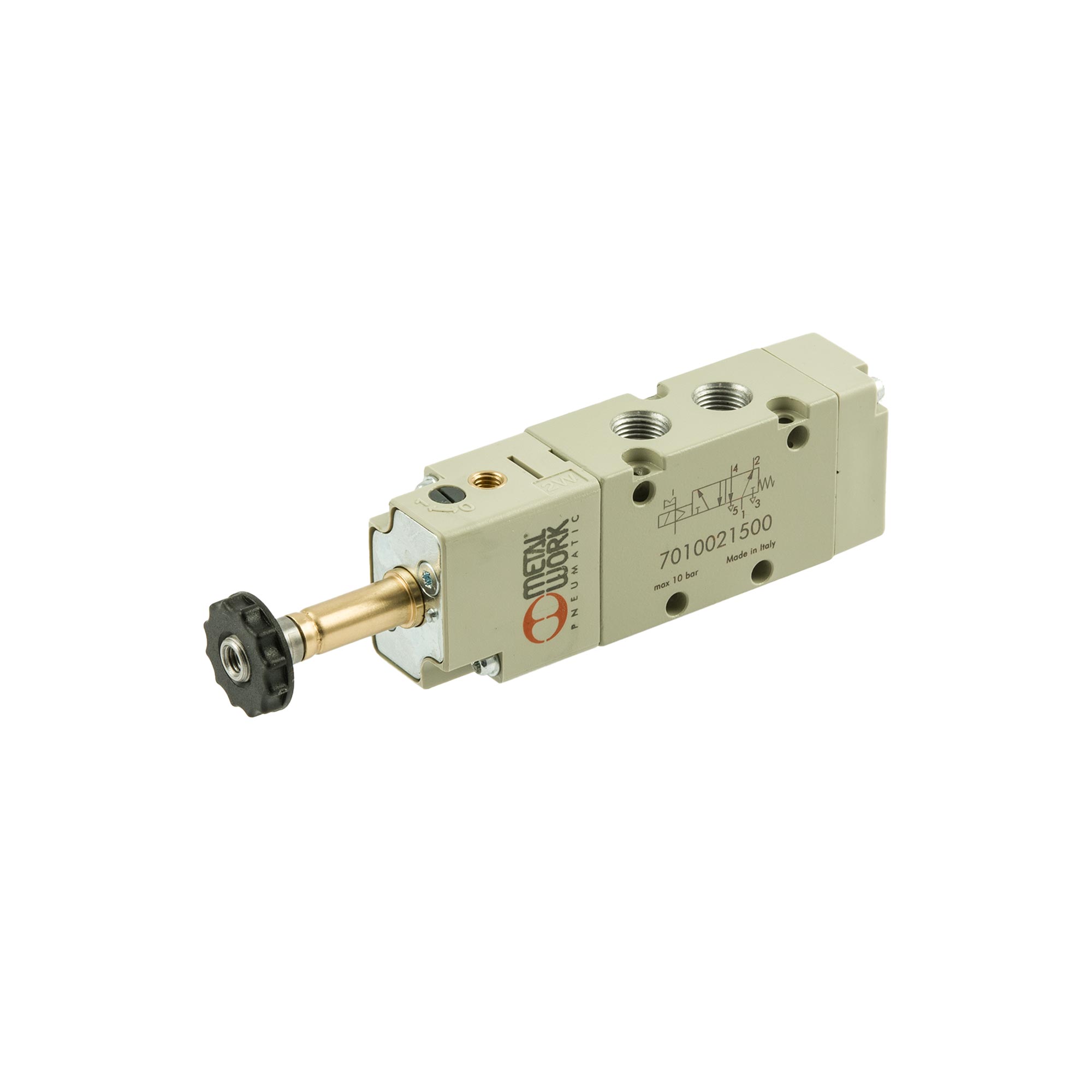 5/2-way valve, electropn., ext. control air, monostable, G 3/8 - Riegler 147123
