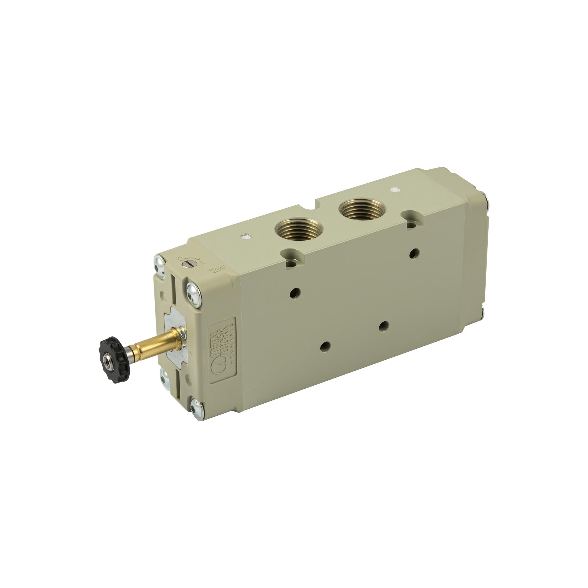 5/2-way valve, electropneumatic, monostable, G 1/2 - Riegler 145706
