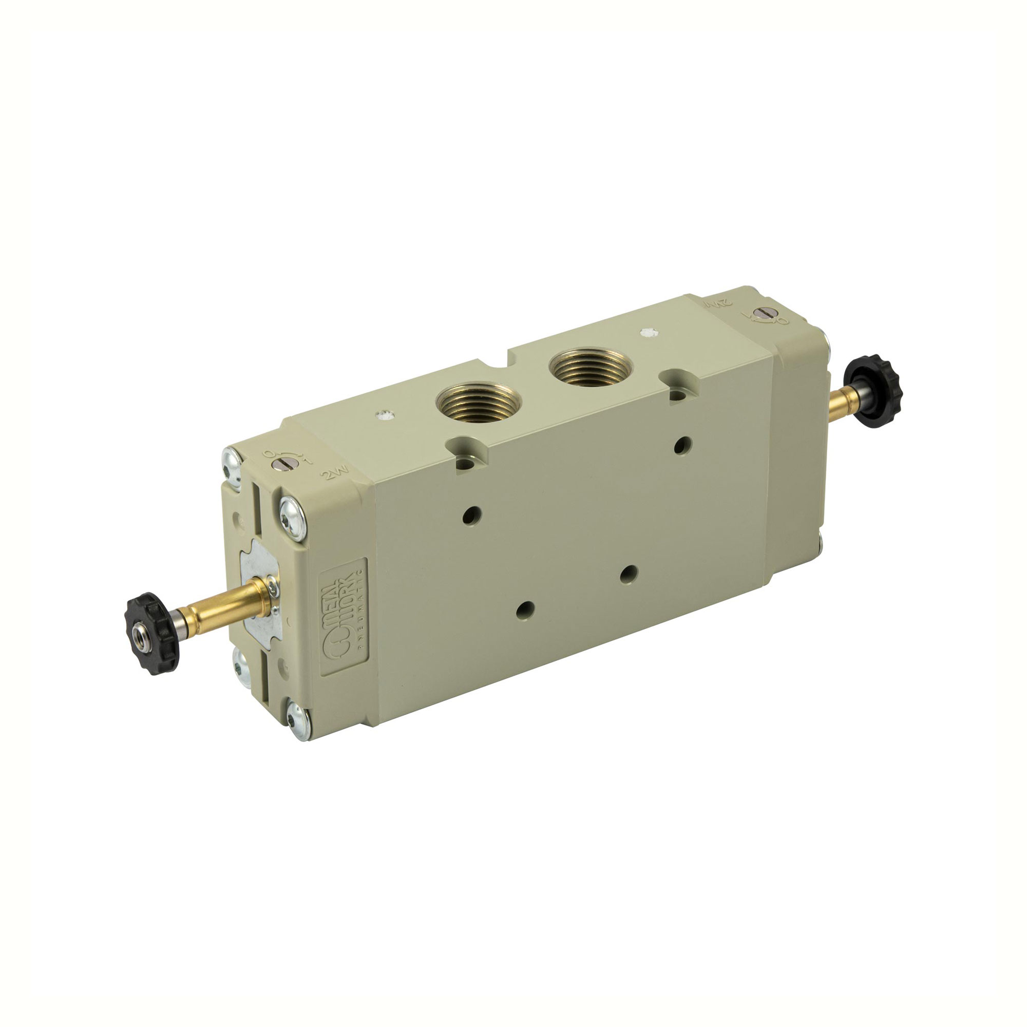 5/2-way valve, electropneumatic, bistable, G 1/2 - Riegler 145710
