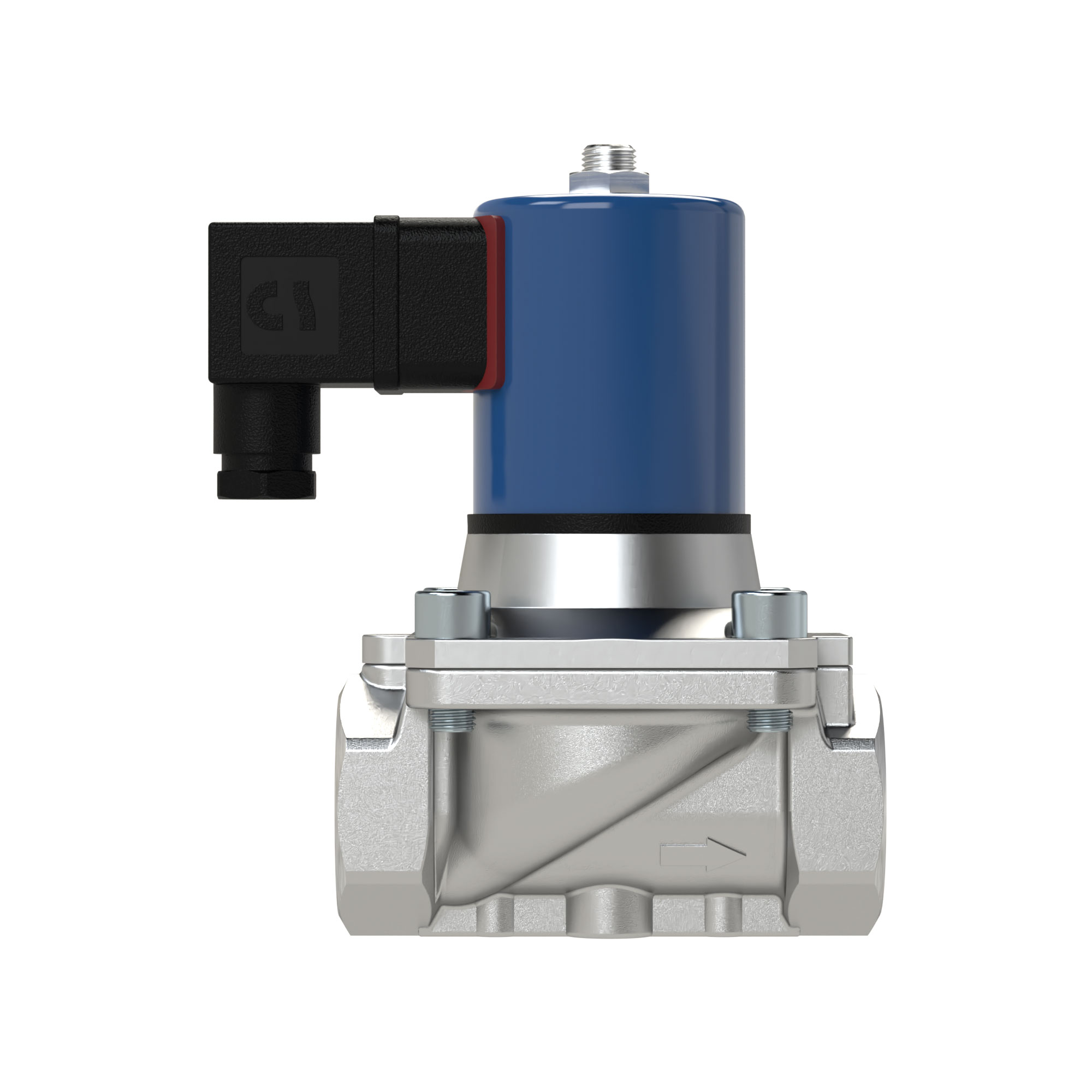 2/2 solenoid valve, NC, St.steel, G3/4, NBR, comb.opera., 24V DC - Riegler 146078