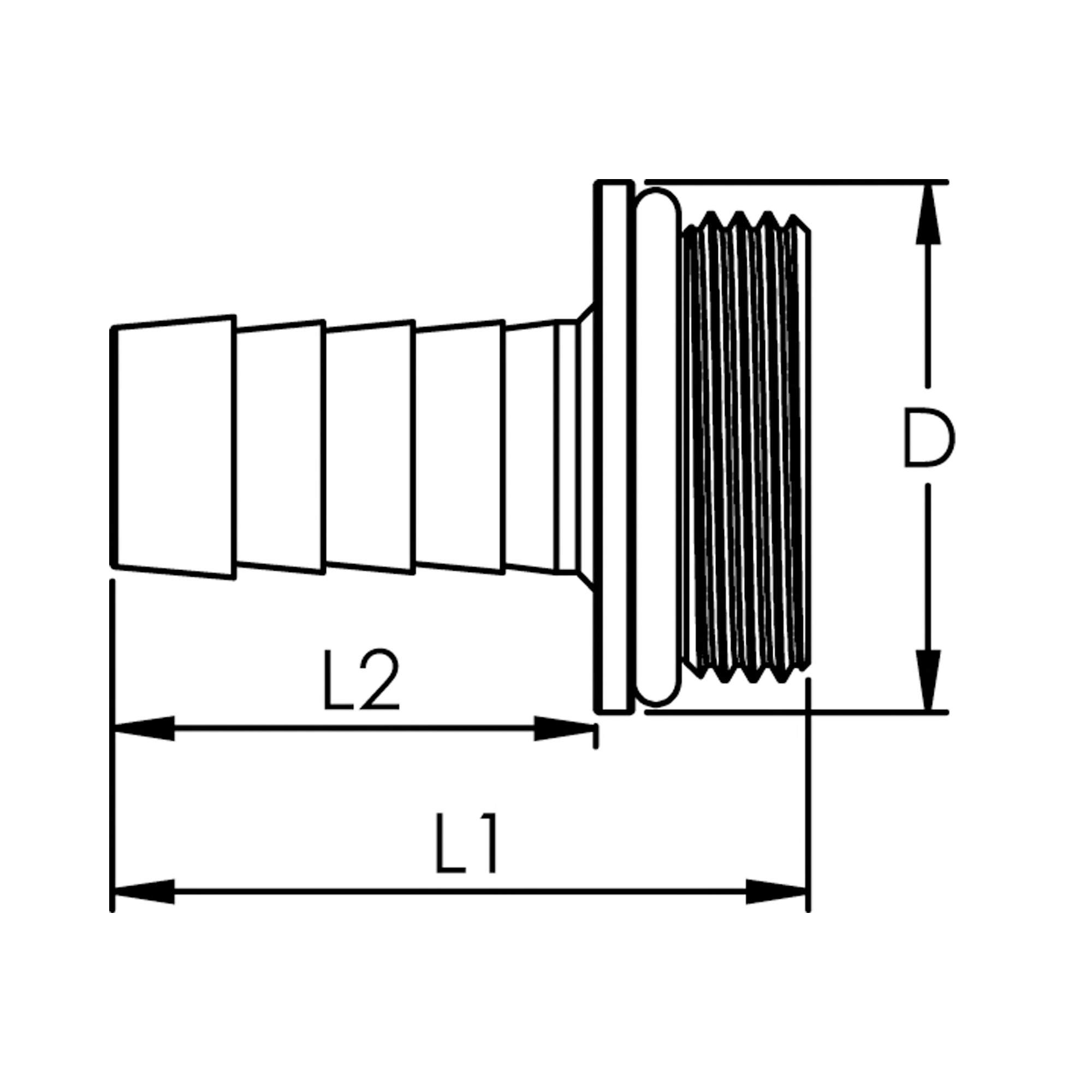 1/3 Tube fitting G3/4x13 with NBR O-ring, with collar, Brass - Riegler 146134