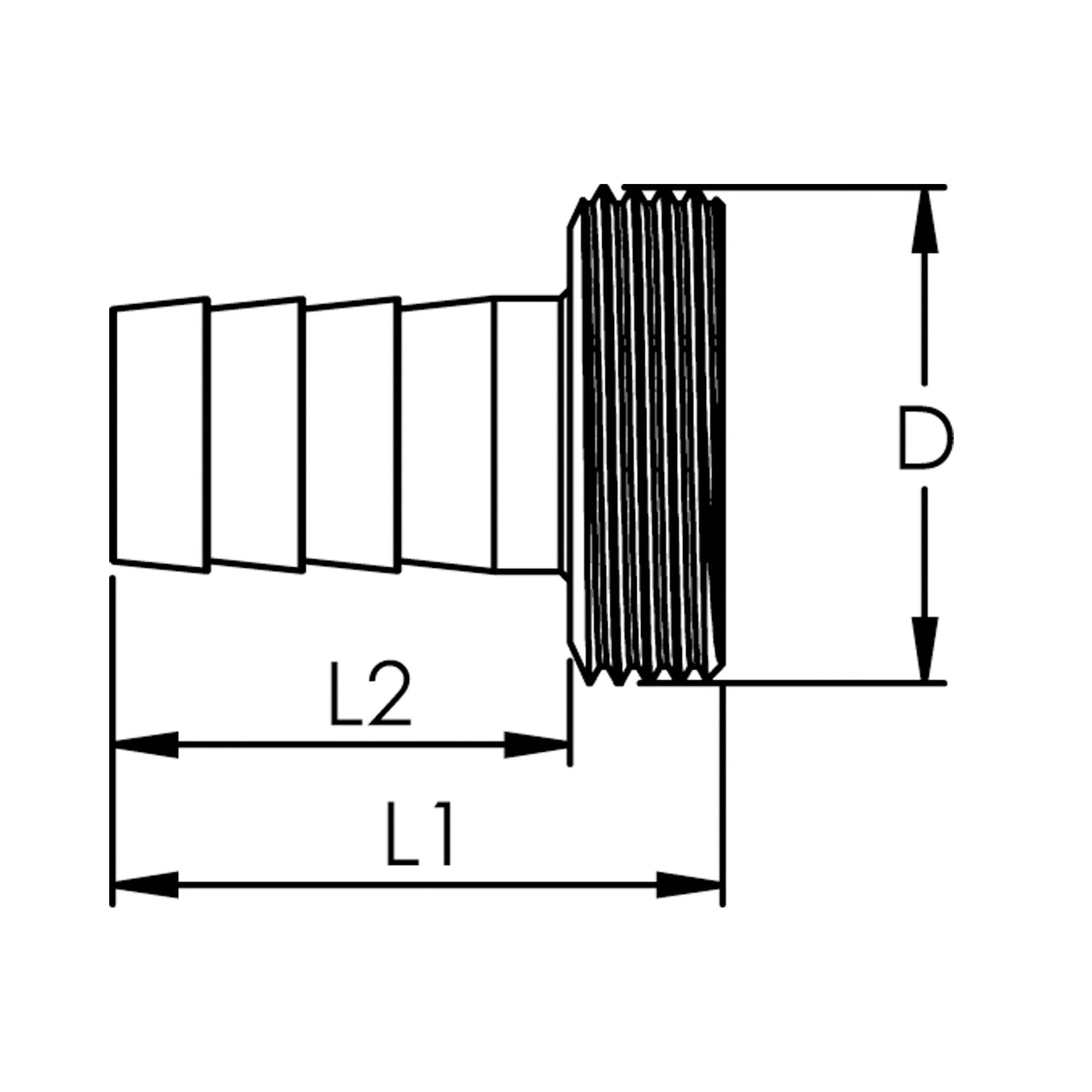 1/3 Tube fitting G3/4x16 taper seat, without collar lightw.,Brass - Riegler 146145