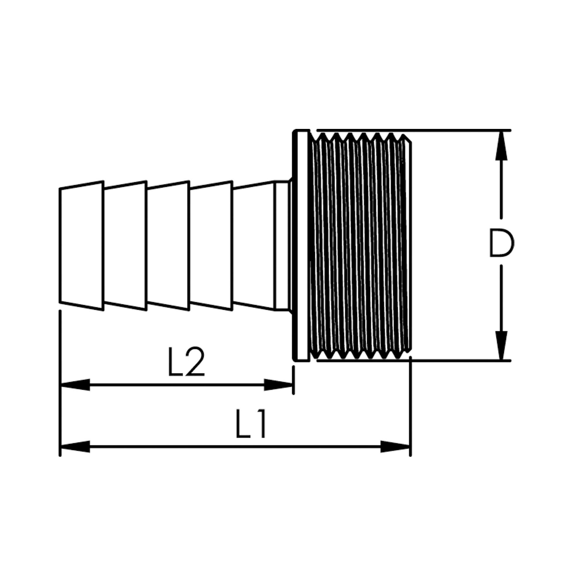 1/3 Tube fitting G3/4x16 taper seat, with collar, CH type, Brass - Riegler 146158