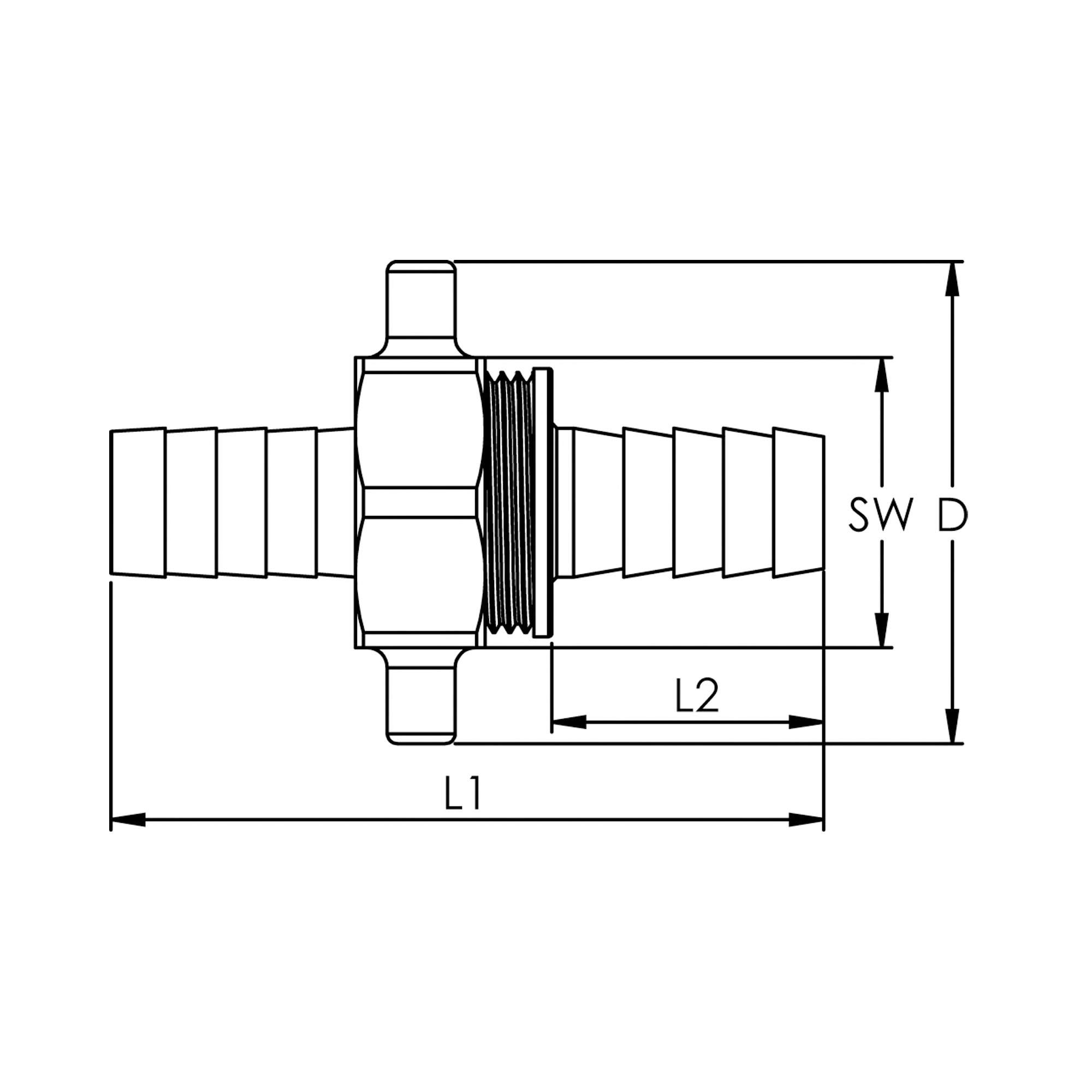 3/3 Tube fitting G3/4x19, swivel nut, taper seat, CH type, Brass - Riegler 146205