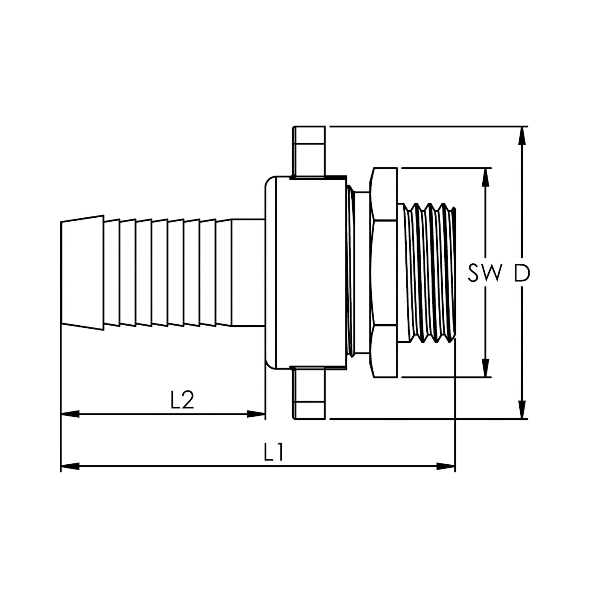 3/3 Stand pipe fitting G3/4 ETx19, nut 1, taper seat, Brass - Riegler 146216