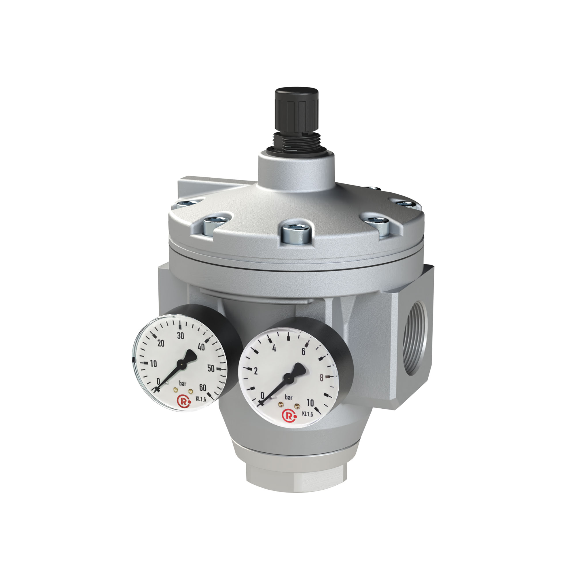 Large pressure regulator, 2 pressure gauges - Riegler K2596