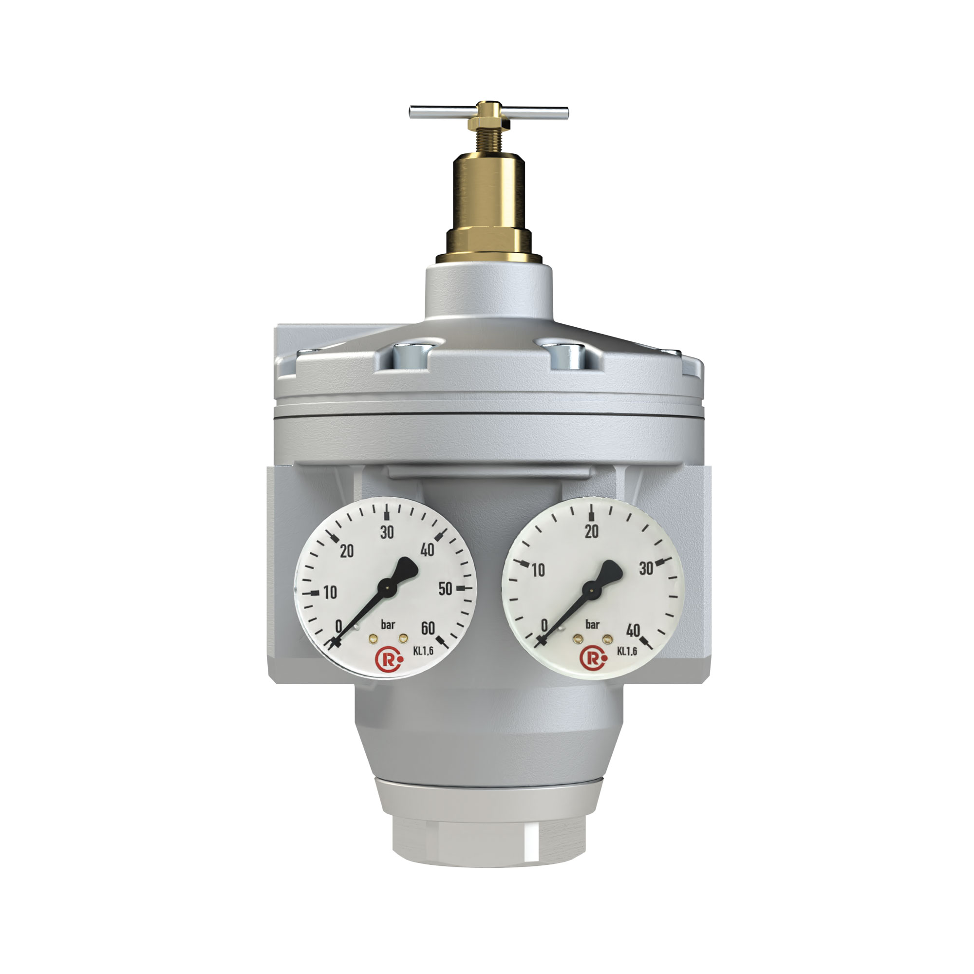 Large pressure regulator, 2 pressure gauges, G 1 1/2, 0.5-25 bar - Riegler 146275