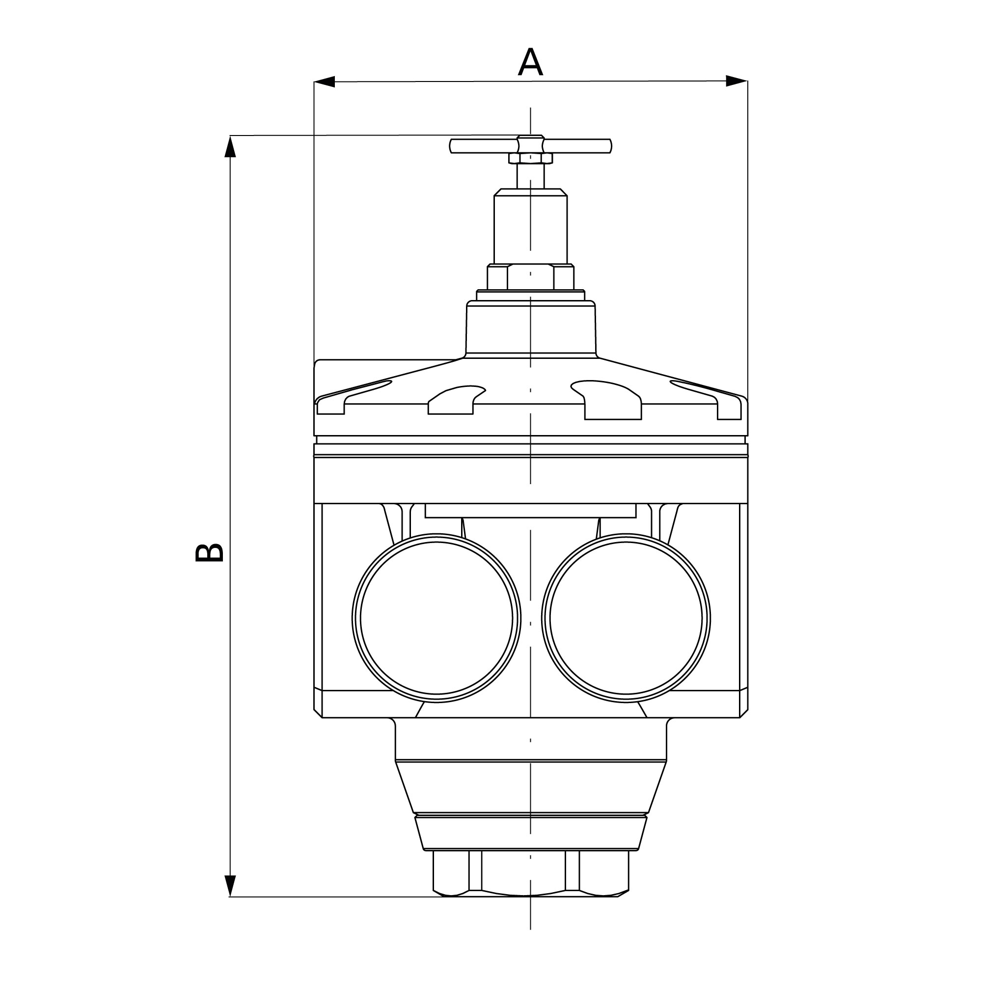 Large pressure regulator, 2 pressure gauges, G 1 1/2, 0.5-25 bar - Riegler 146275