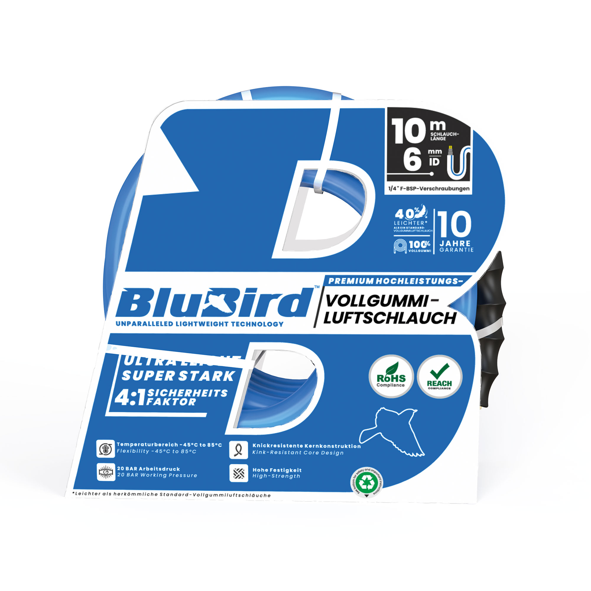 Werkstattschl.-Set »BluBird«, Sicherheitskupplung, Ø12x6, 10 m - Riegler 149560