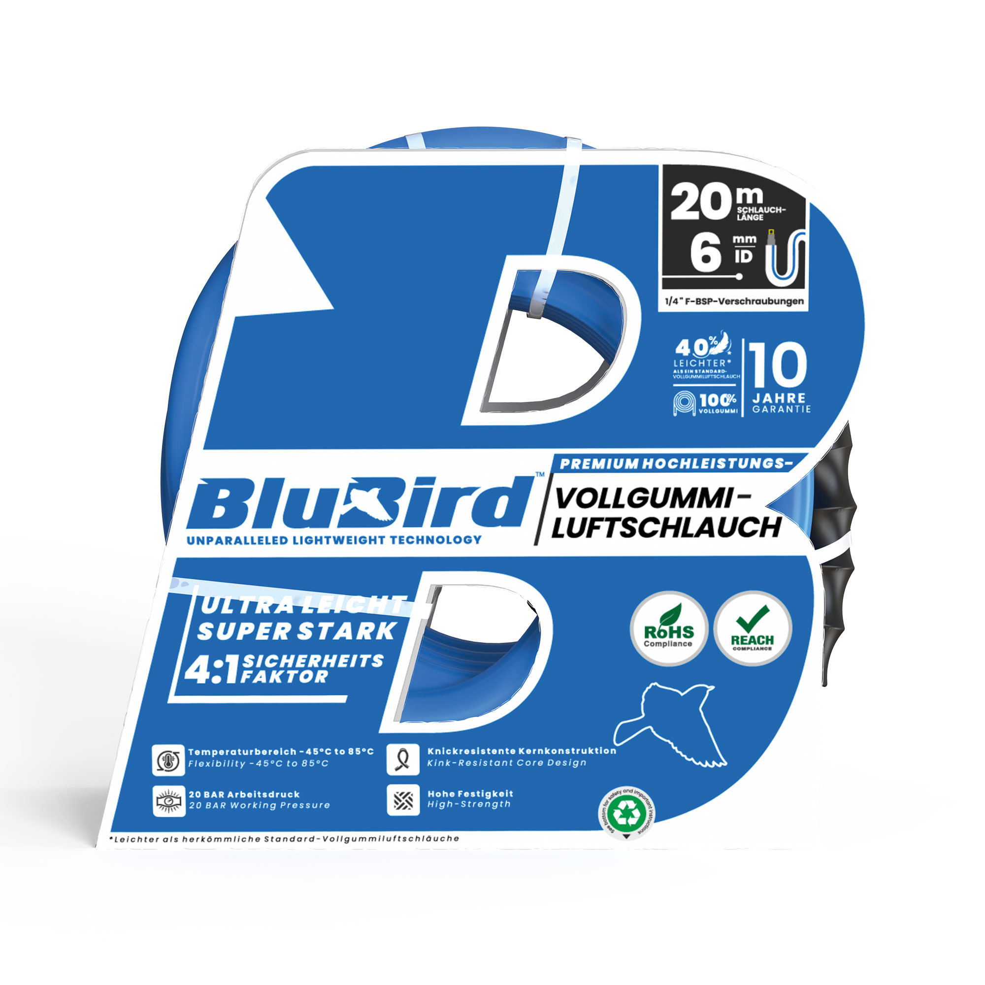 Werkstattschl.-Set »BluBird«, Schnellverschlusskpl., Ø12x6, 20 m - Riegler 149592