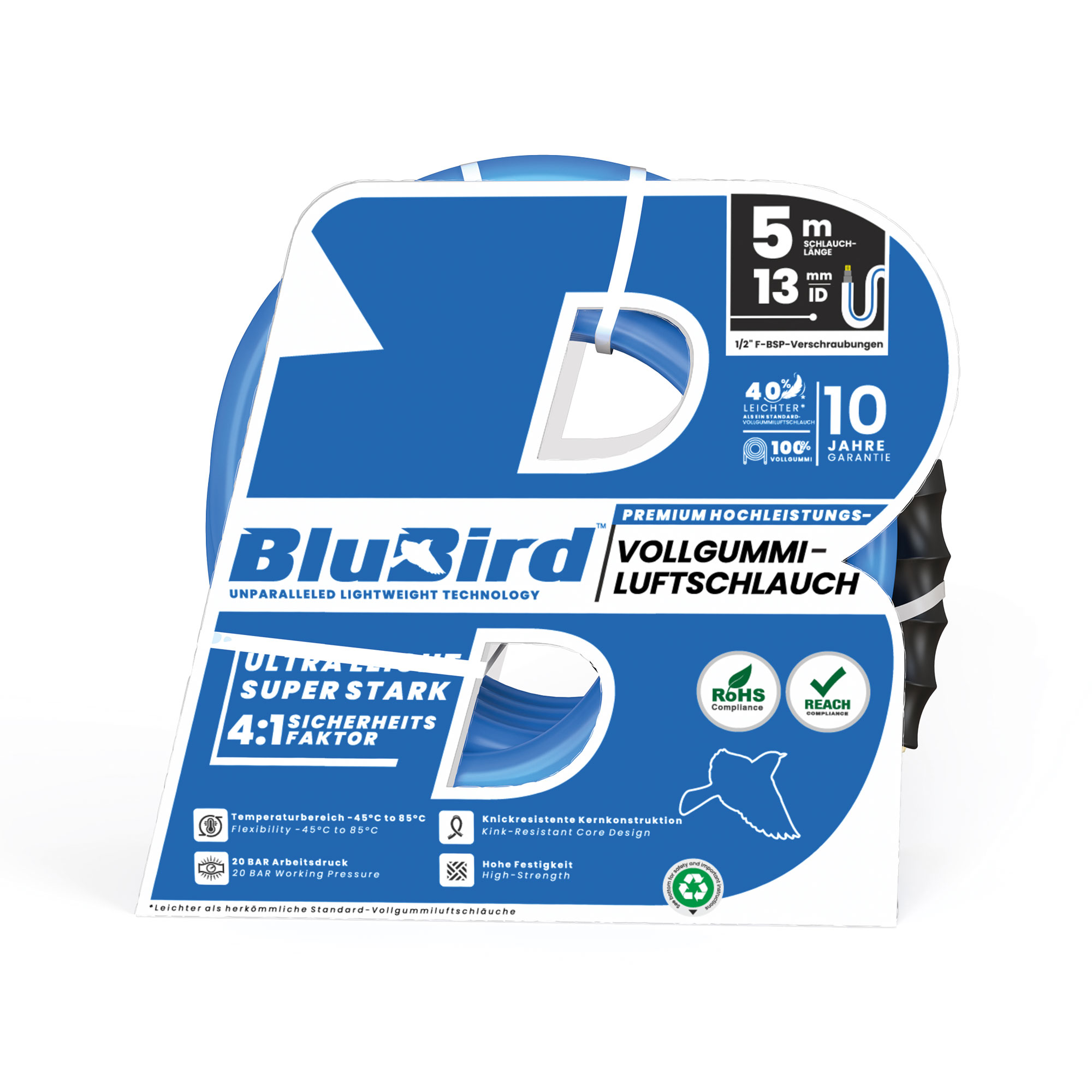Werkstattschl.-Set »BluBird«, Sicherheitskupplung, Ø20x13, 5 m - Riegler 149565