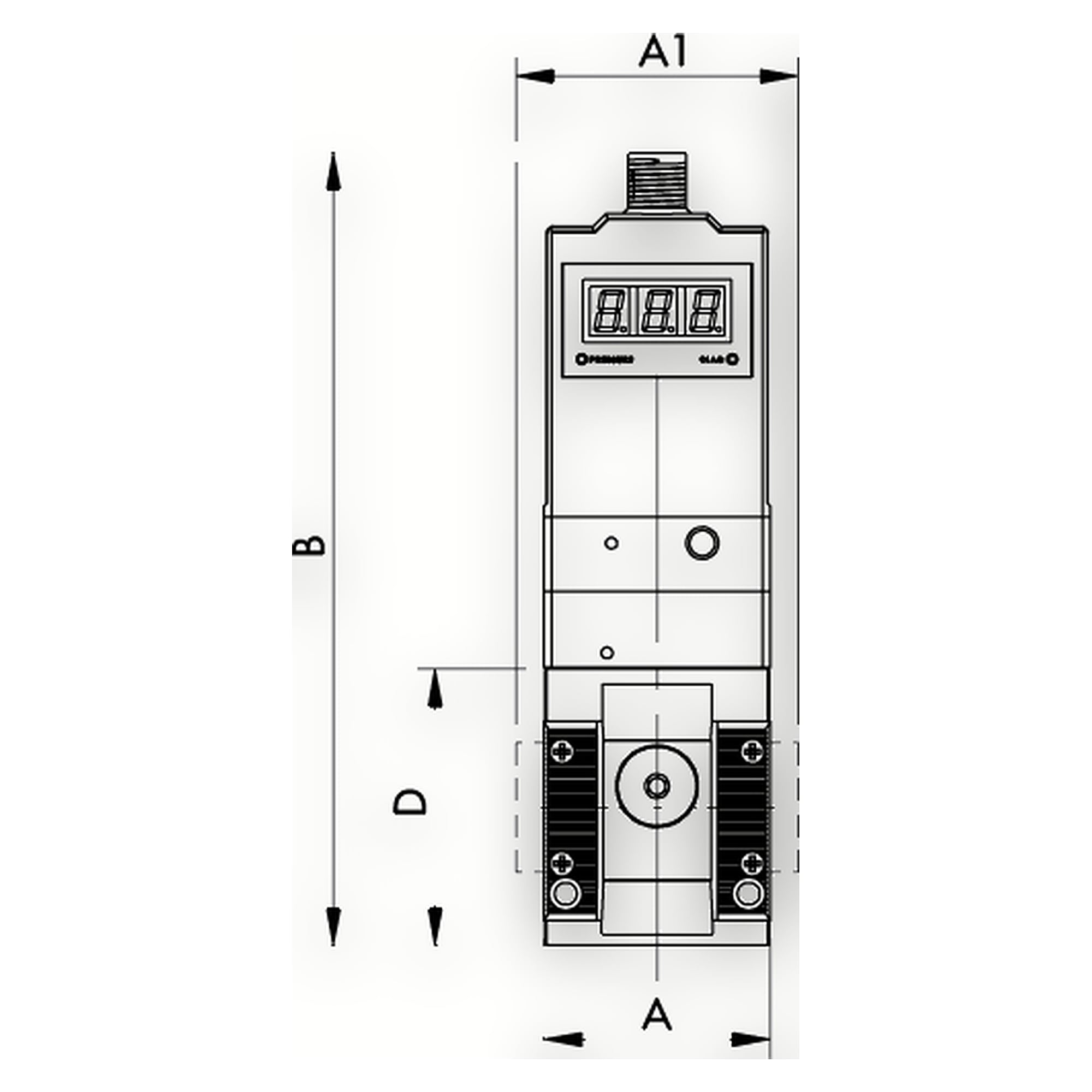 Prop. prec. regulator »SYNTRONIC«, s. 1, w/o b., display, 0…10 V - Riegler 146623