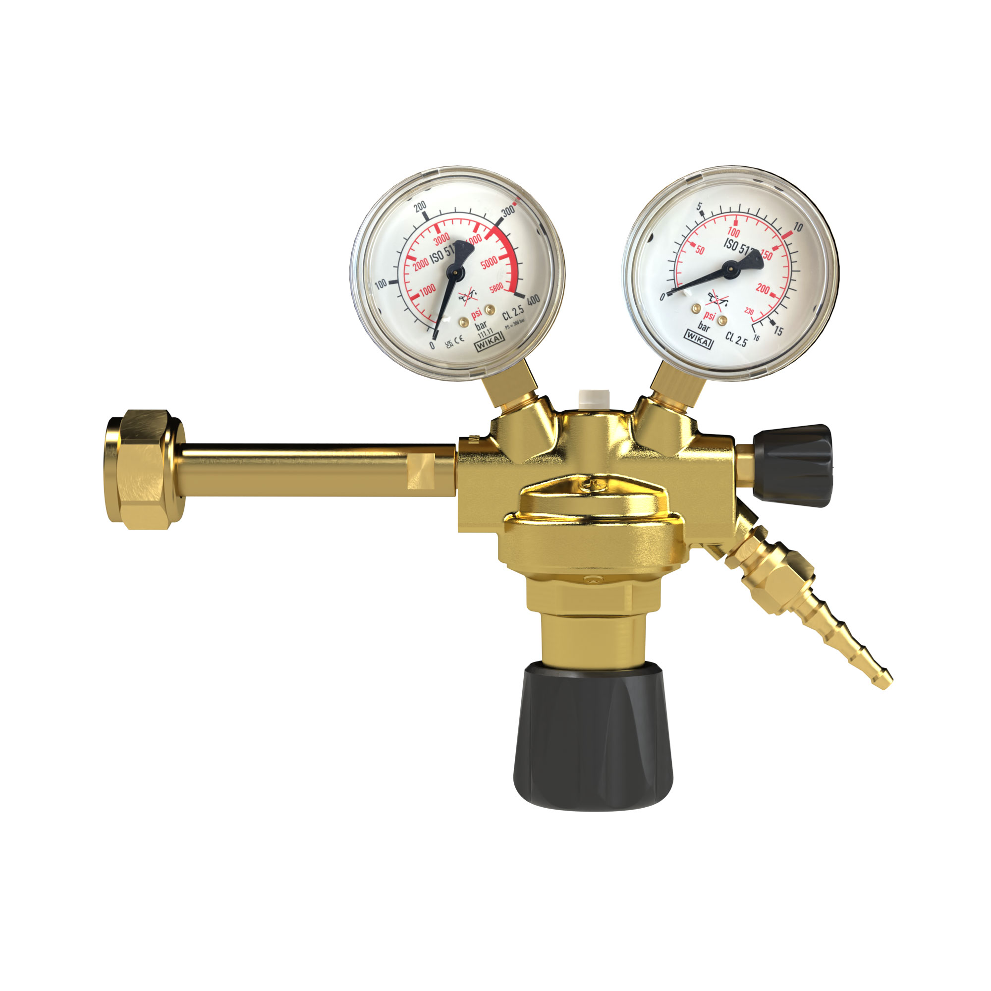 Cylinder pressure regulator, 200 bar, CO2/argon, 0 - 25 bar - Riegler 146759