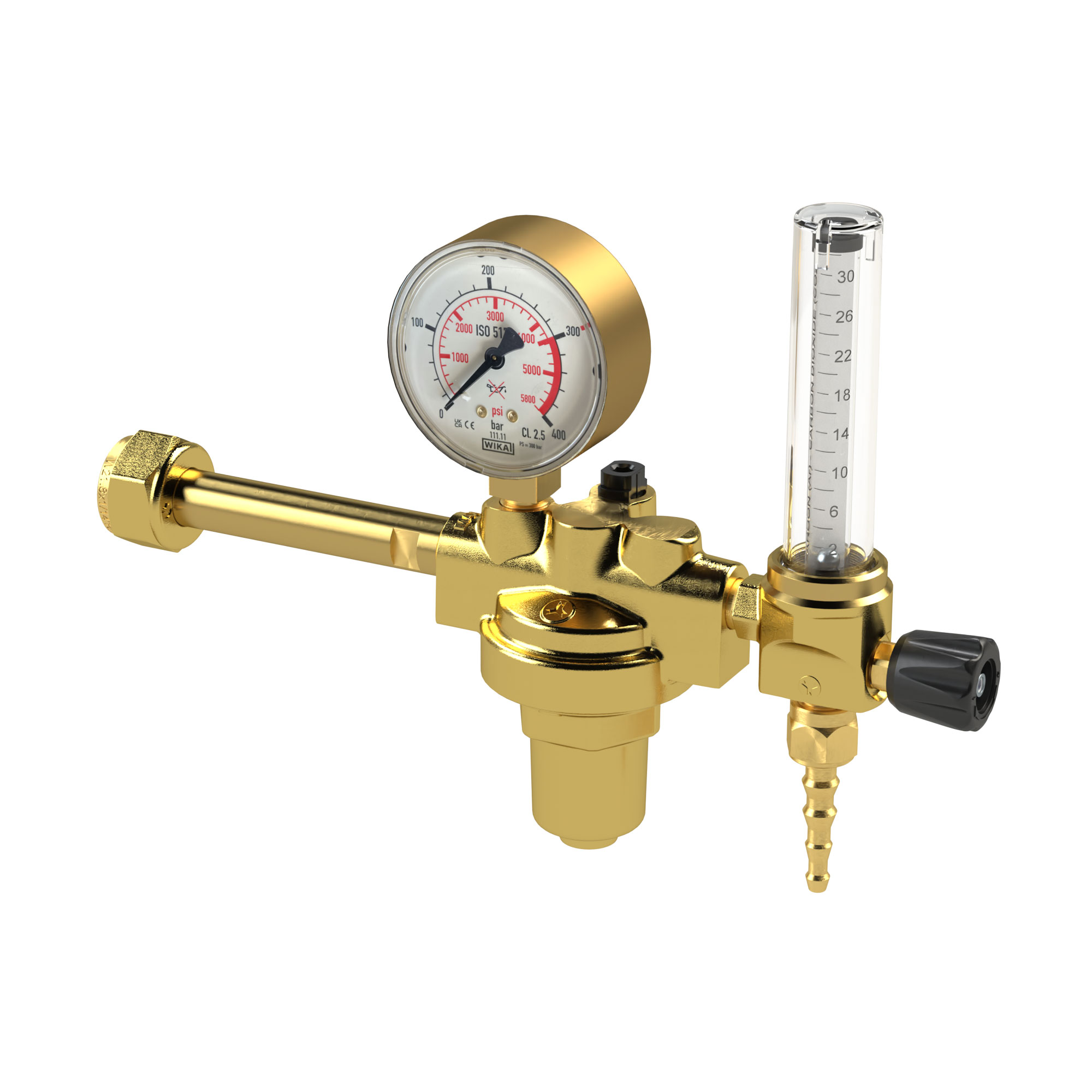 Flaschendruckminderer, 200 bar, Formiergas, Mengenm. 0-30 l/min - Riegler 146767