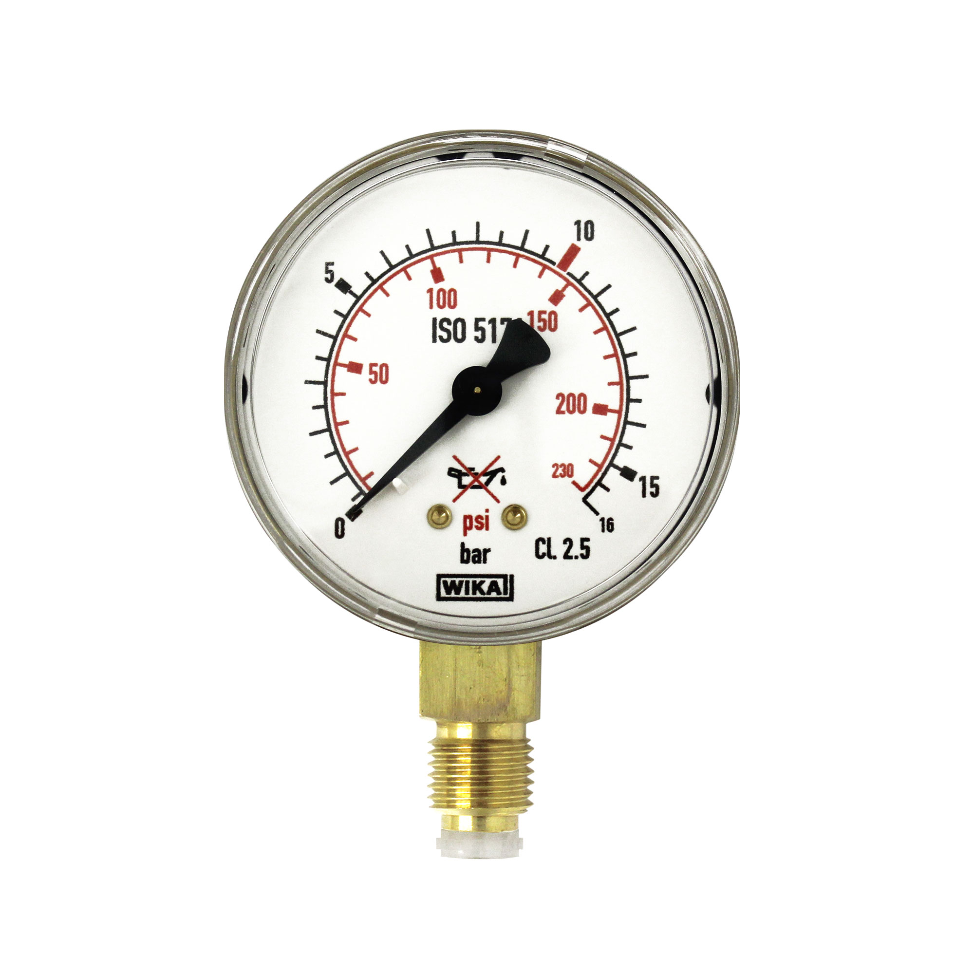 Working pressure gauge f. Cylinder pressure reg., neutr., 0-16bar - Riegler 146829