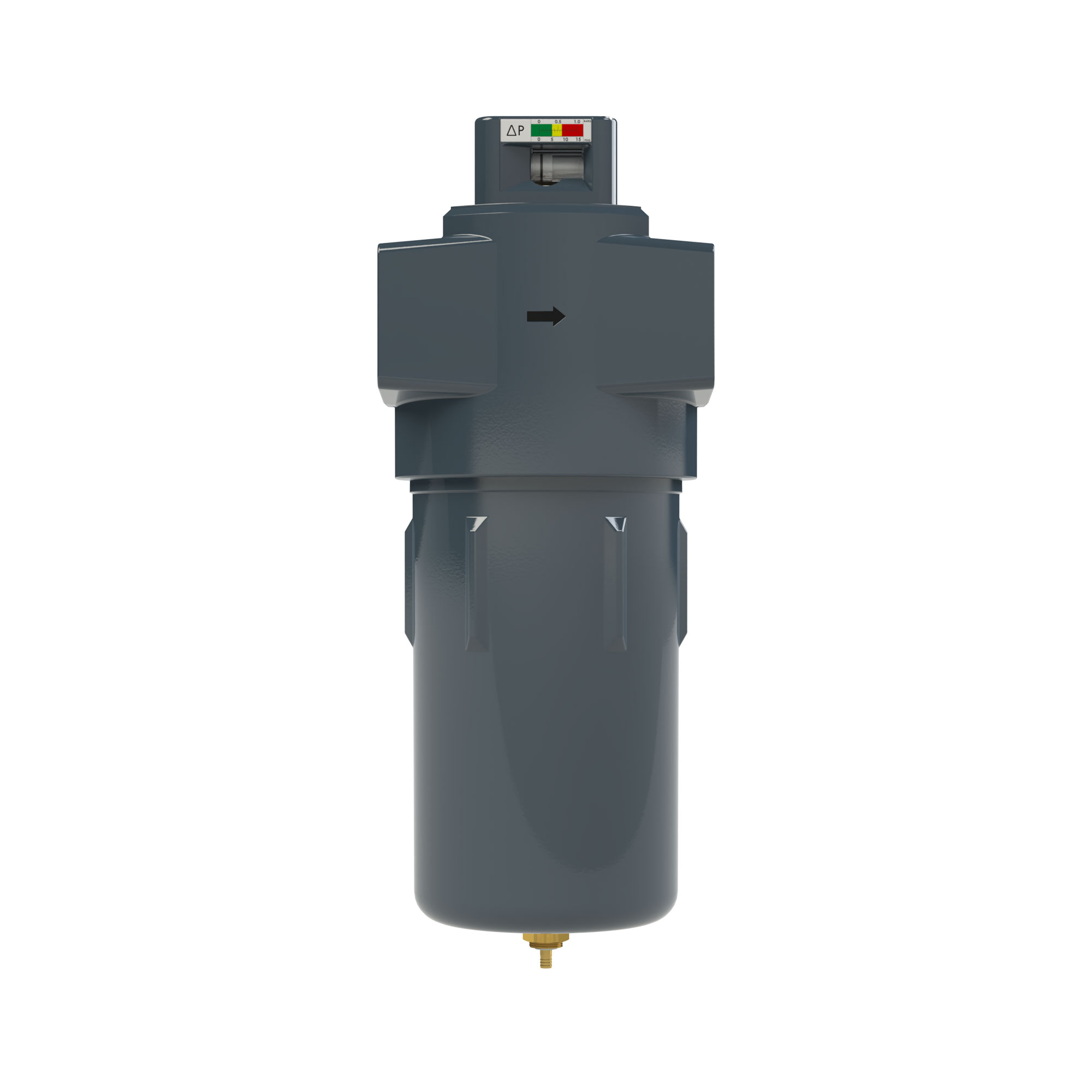 Active charcoal filter, diff. pressure gauge, 0.003 mg/m³, G 3/4 - Riegler 146956