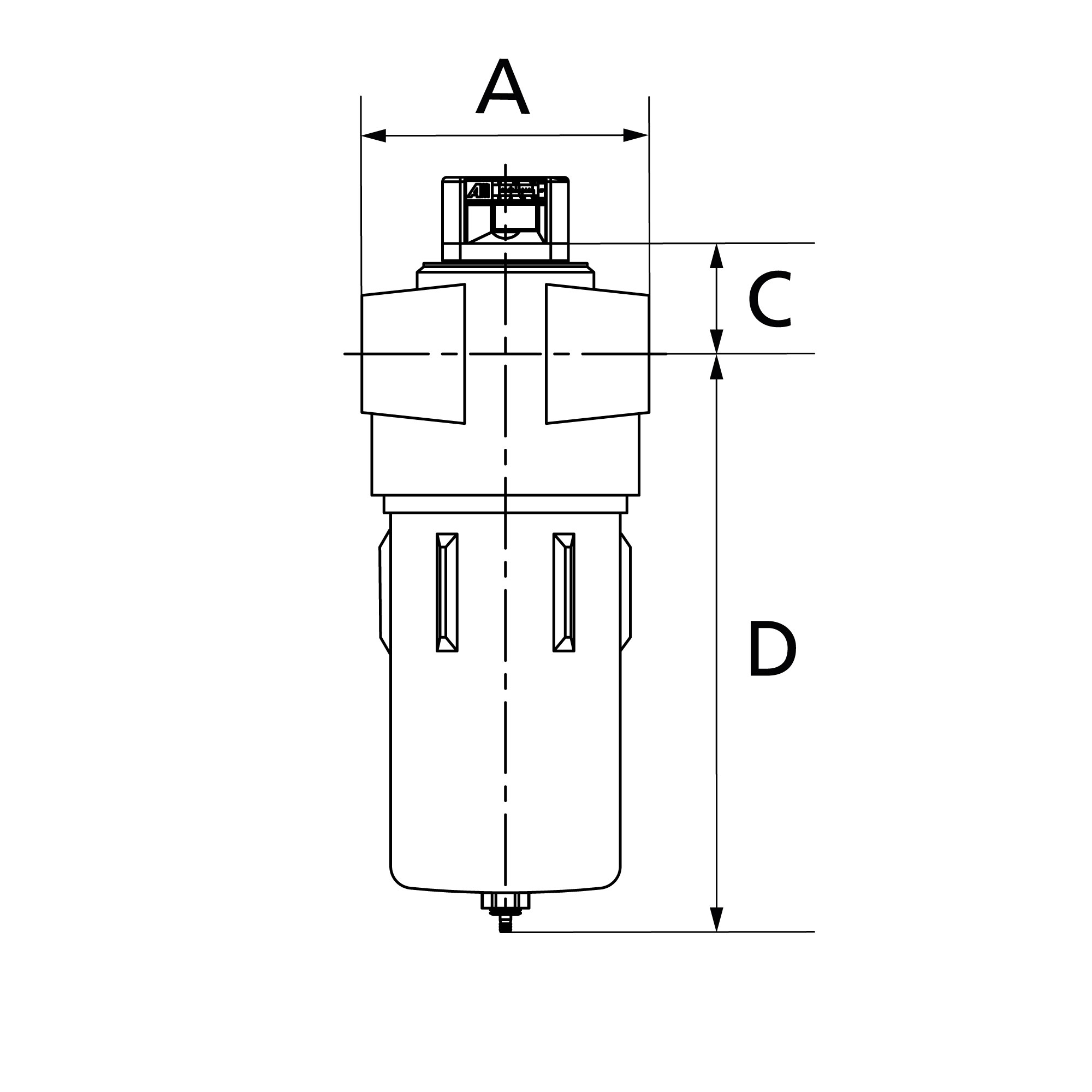 Active charcoal filter, diff. pressure gauge, 0.003 mg/m³, G 3/4 - Riegler 146956