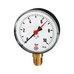 Riegler 101990.Standard pressure gauge, radial bottom, G 1/2, 0 - 2.5 bar, Ø 160