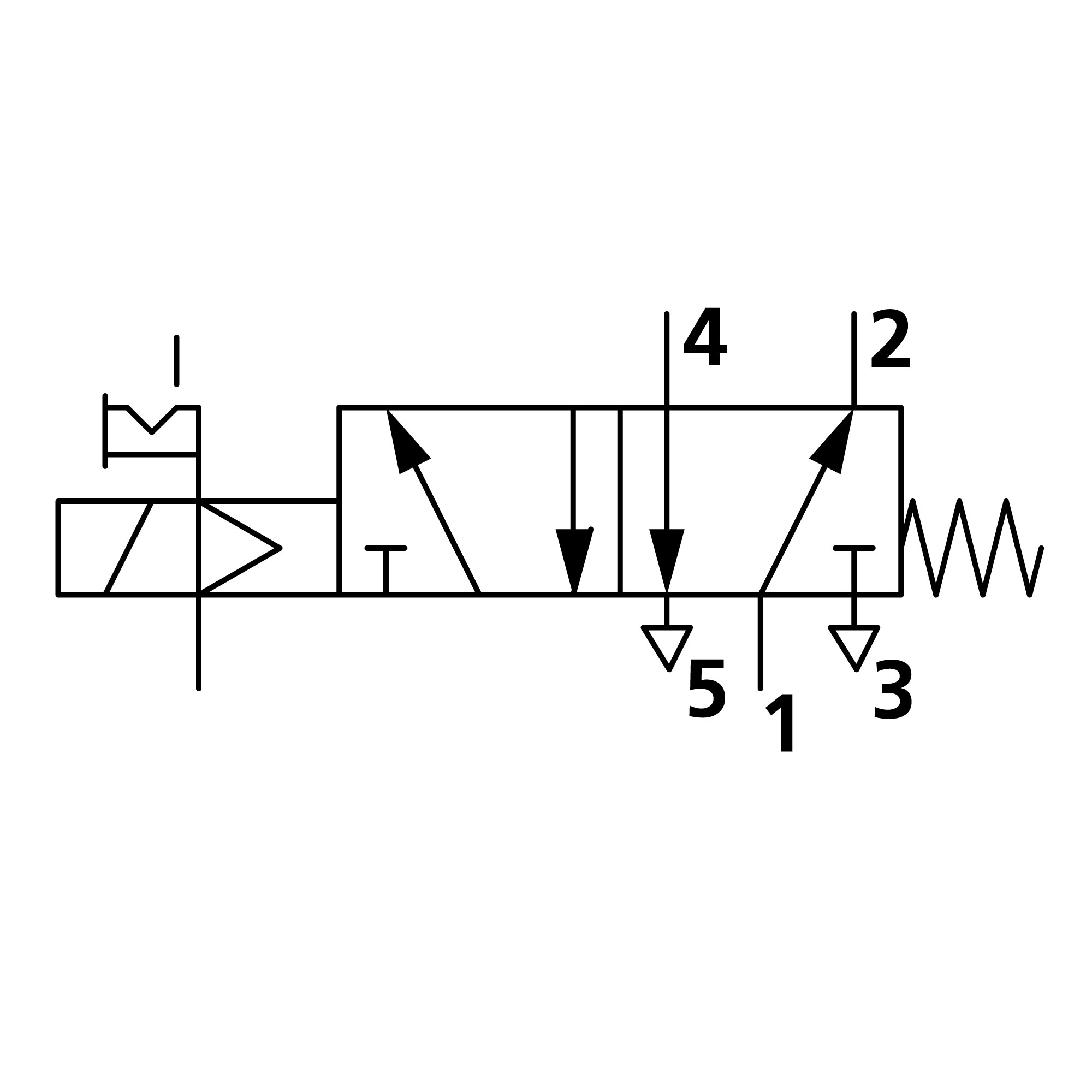 5/2-way valve, elpn., ext. ctrl. air, monostable, G 3/8, 24 V AC - Riegler 147277