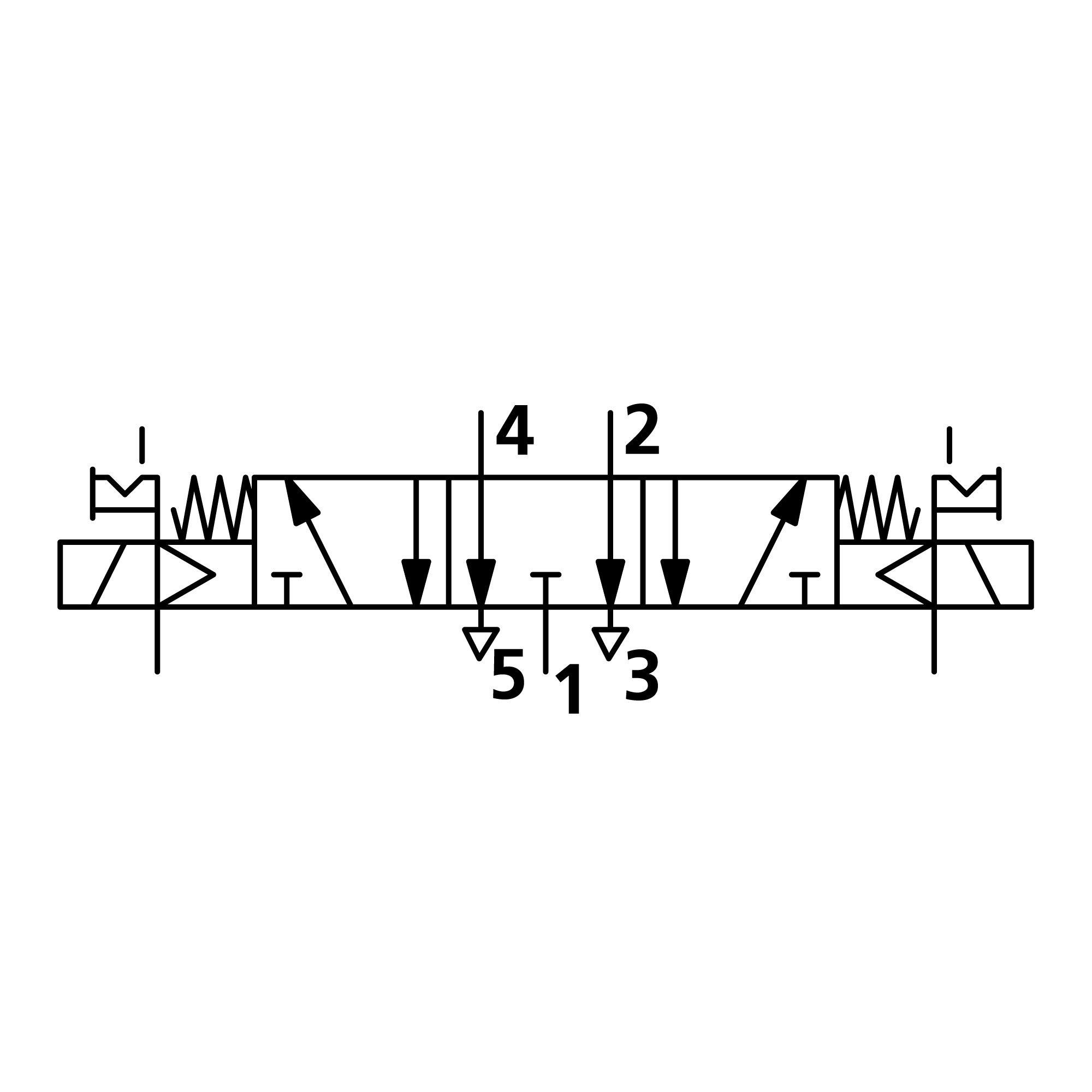 5/3-way valve, elpn, ext. ctrl. air, mid-pos. exh., G 1/2, 12VDC - Riegler 147334