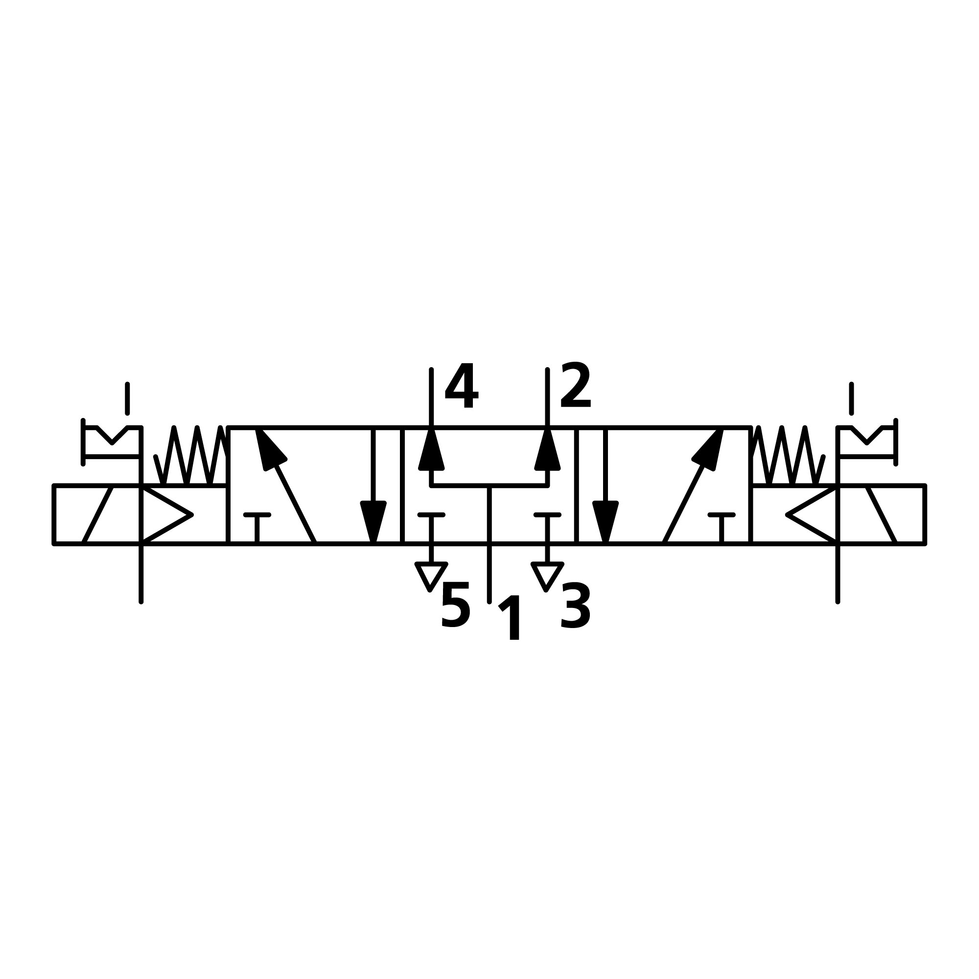 5/3-way valve, elpn, ext. ctrl. air, m-pos. press., G 1/4, 12 VDC - Riegler 147352